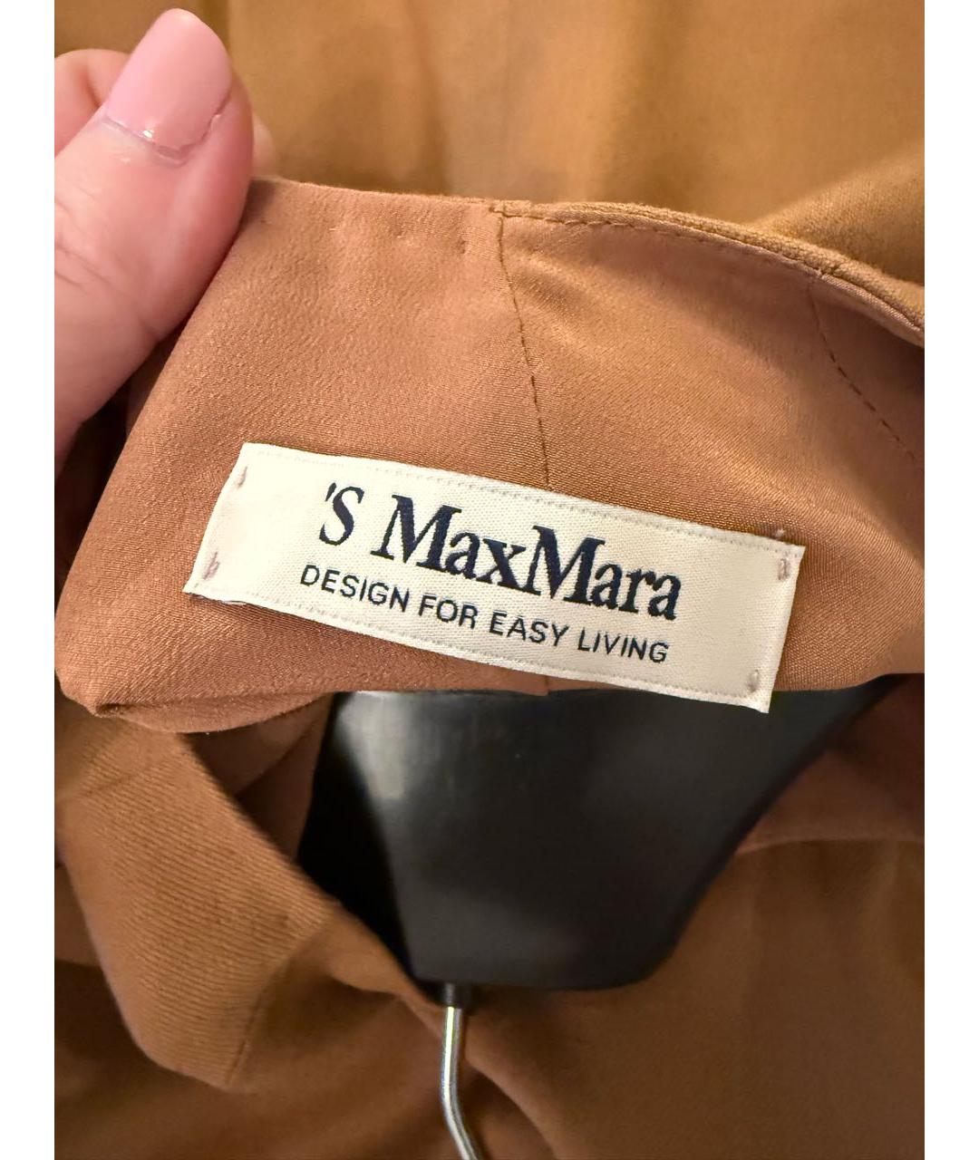 'S MAX MARA Коричневое кашемировое повседневное платье, фото 2