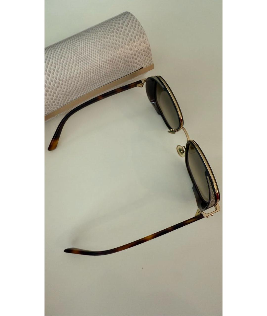 JIMMY CHOO Коричневые пластиковые солнцезащитные очки, фото 2