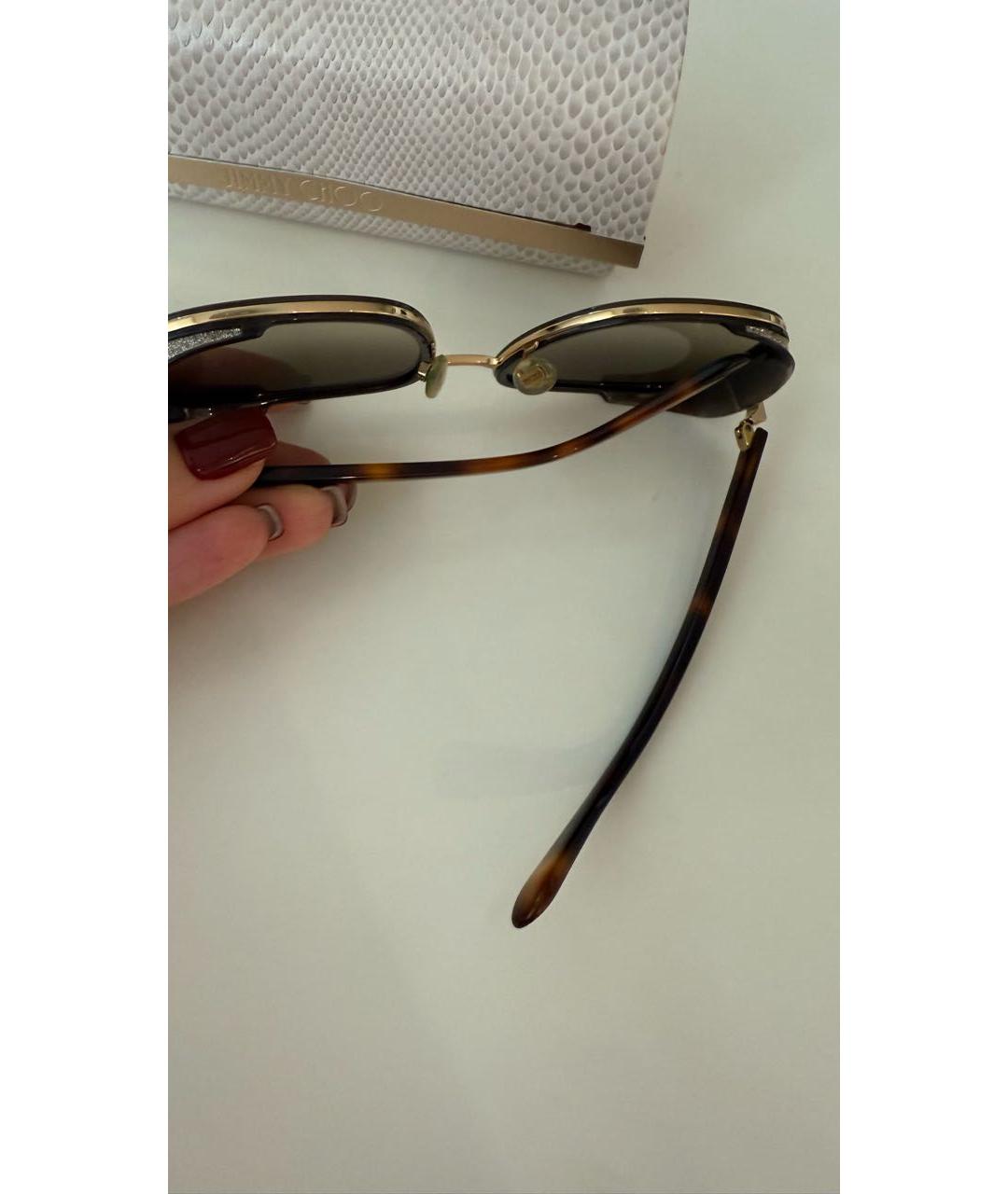 JIMMY CHOO Коричневые пластиковые солнцезащитные очки, фото 8