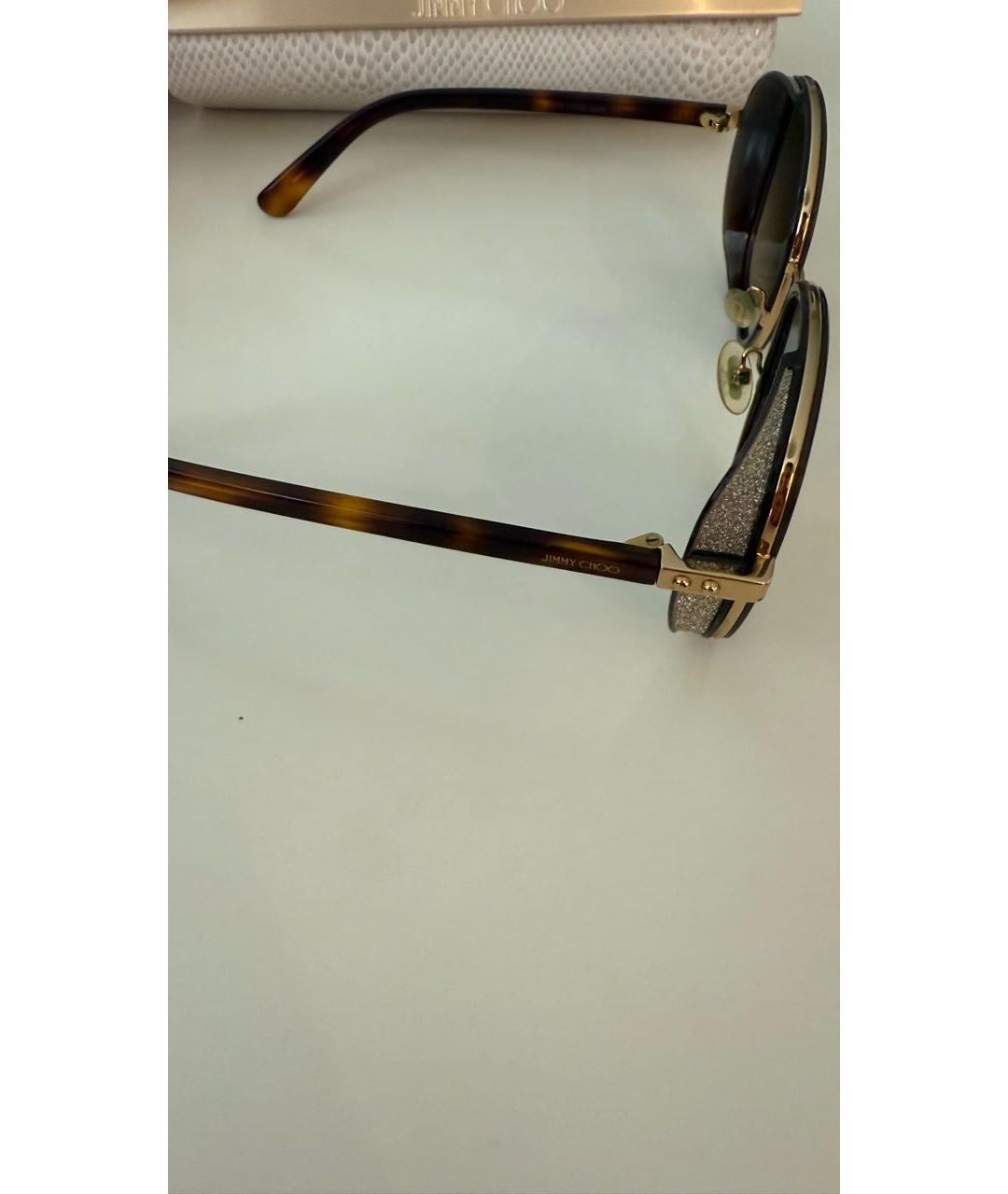 JIMMY CHOO Коричневые пластиковые солнцезащитные очки, фото 3