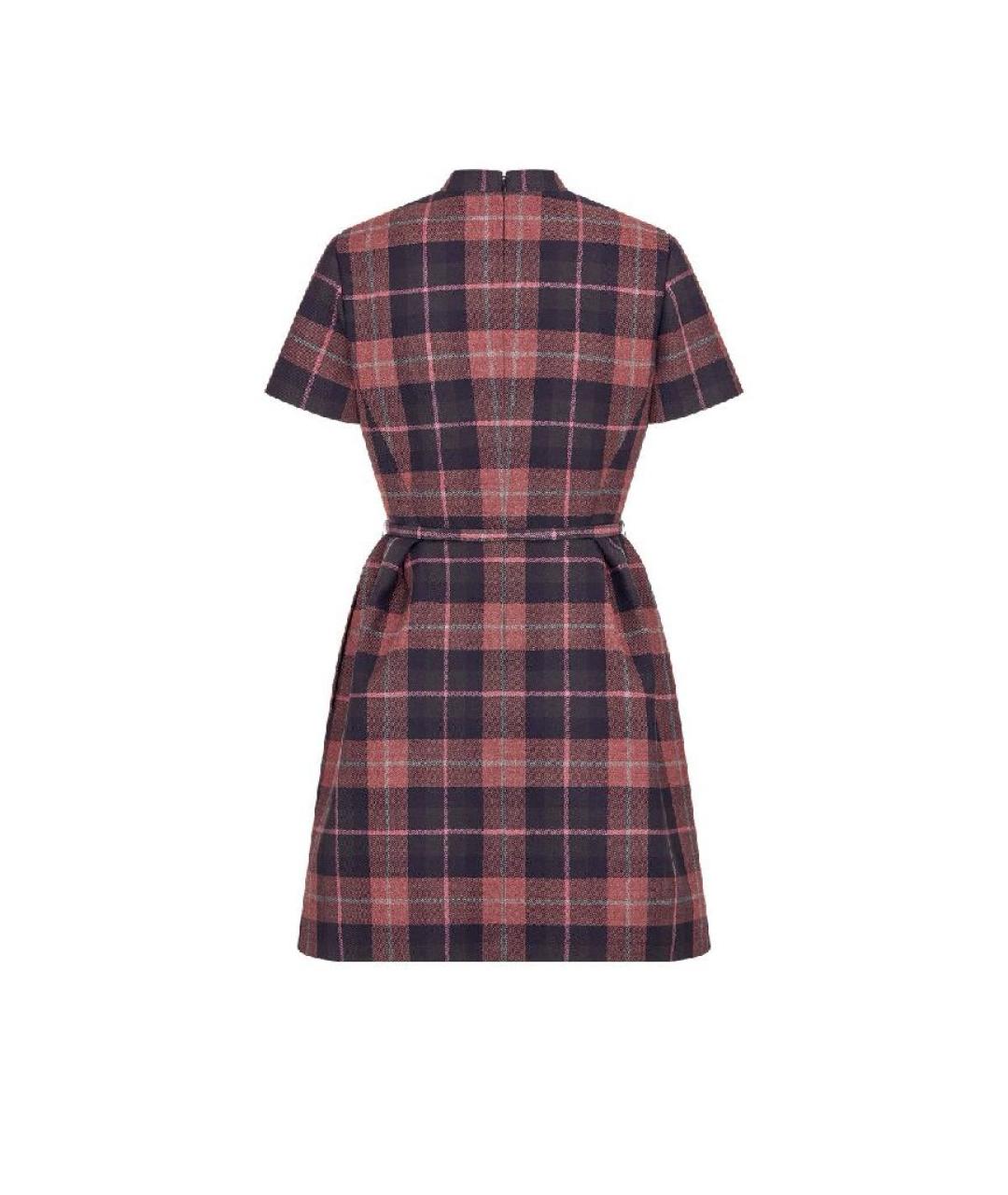 CHRISTIAN DIOR Бордовое шерстяное повседневное платье, фото 2