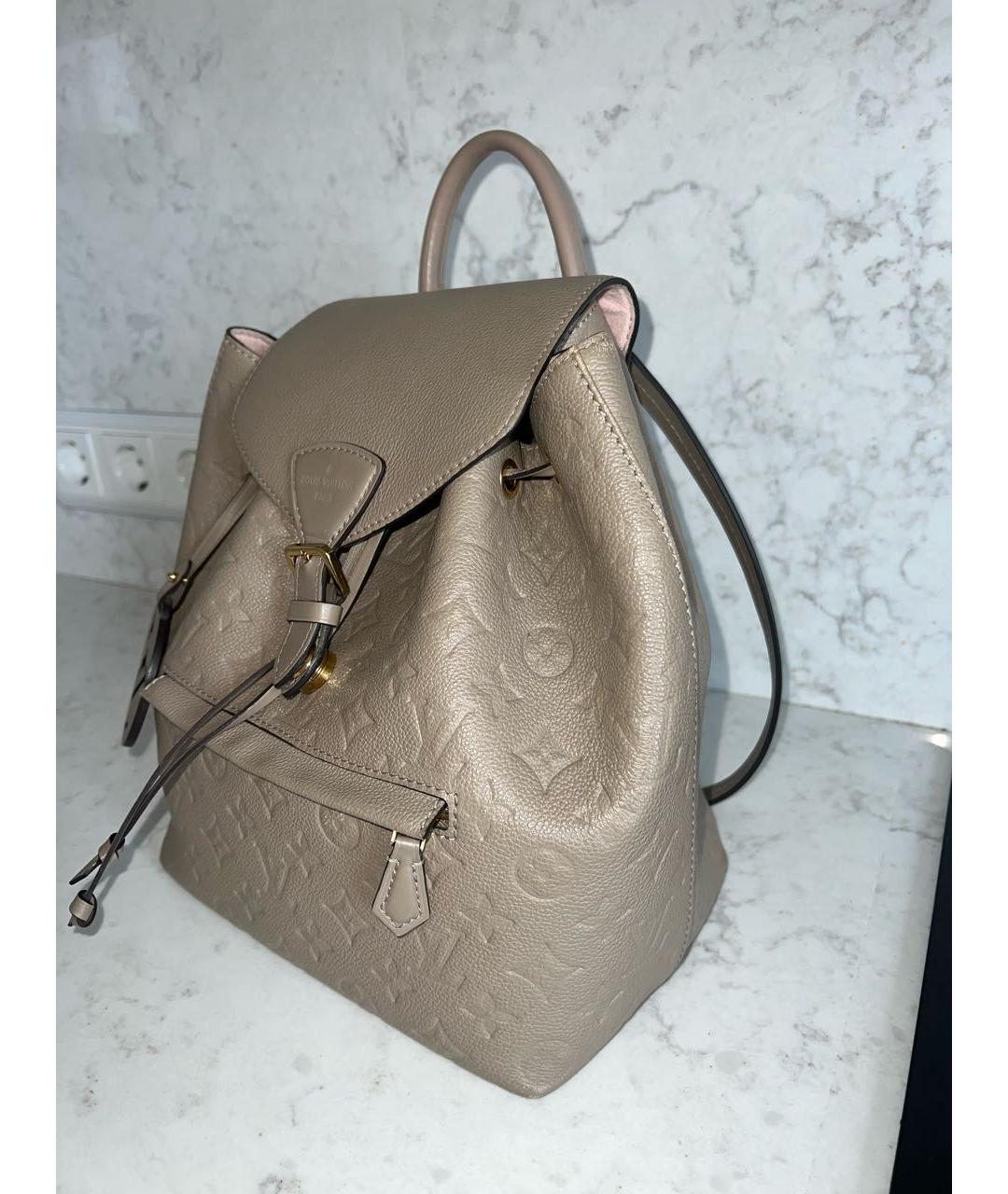 LOUIS VUITTON Бежевый кожаный рюкзак, фото 2