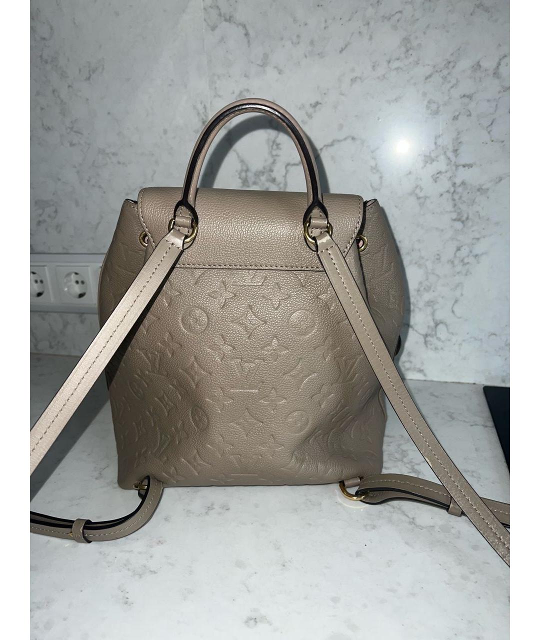 LOUIS VUITTON Бежевый кожаный рюкзак, фото 3