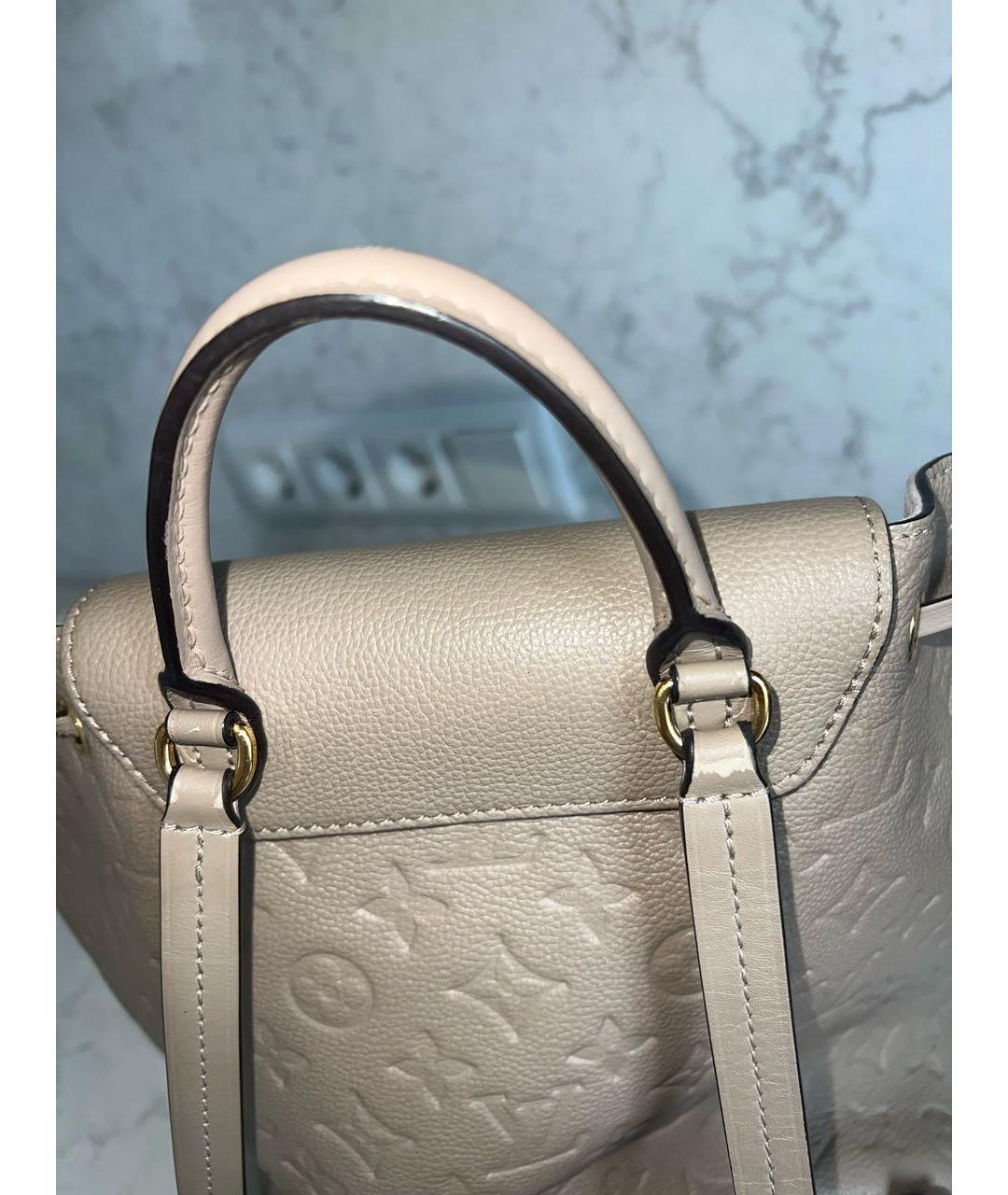 LOUIS VUITTON Бежевый кожаный рюкзак, фото 7