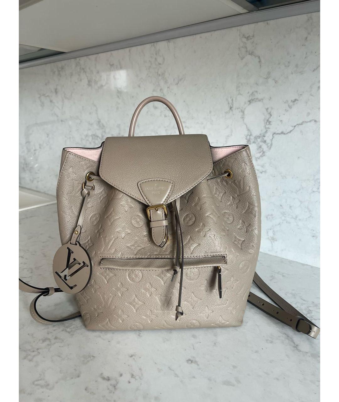 LOUIS VUITTON Бежевый кожаный рюкзак, фото 8