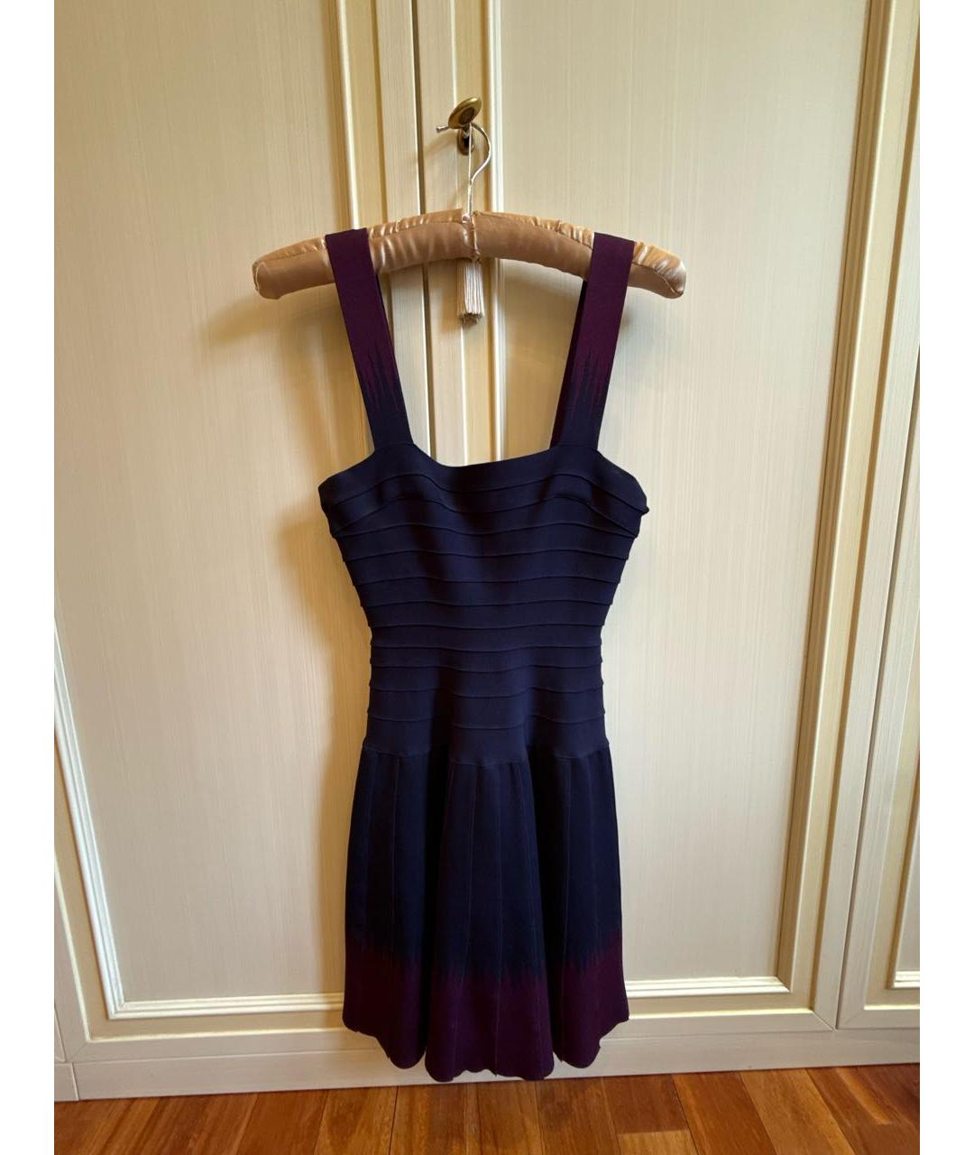 HERVE LEGER Фиолетовое коктейльное платье, фото 4