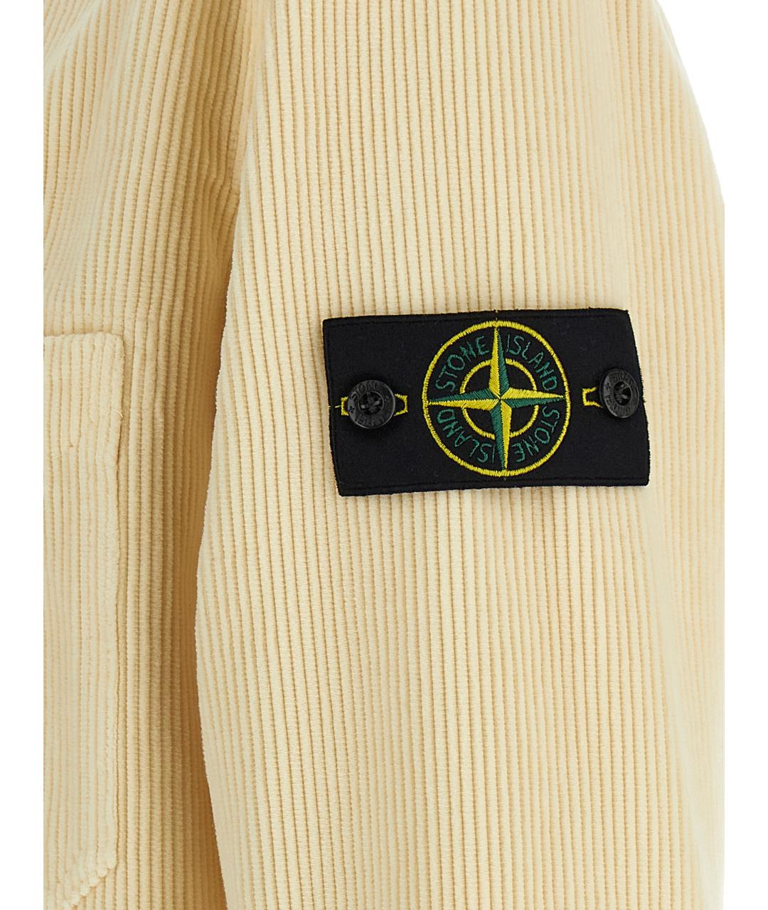 STONE ISLAND Желтая хлопковая кэжуал рубашка, фото 4