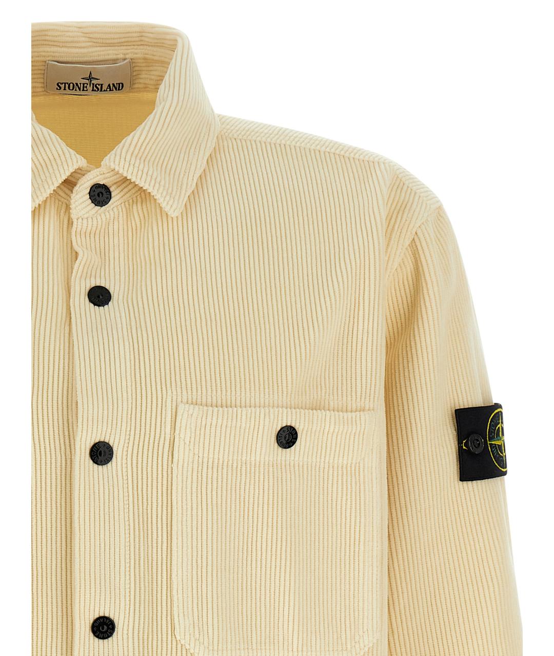 STONE ISLAND Желтая хлопковая кэжуал рубашка, фото 3