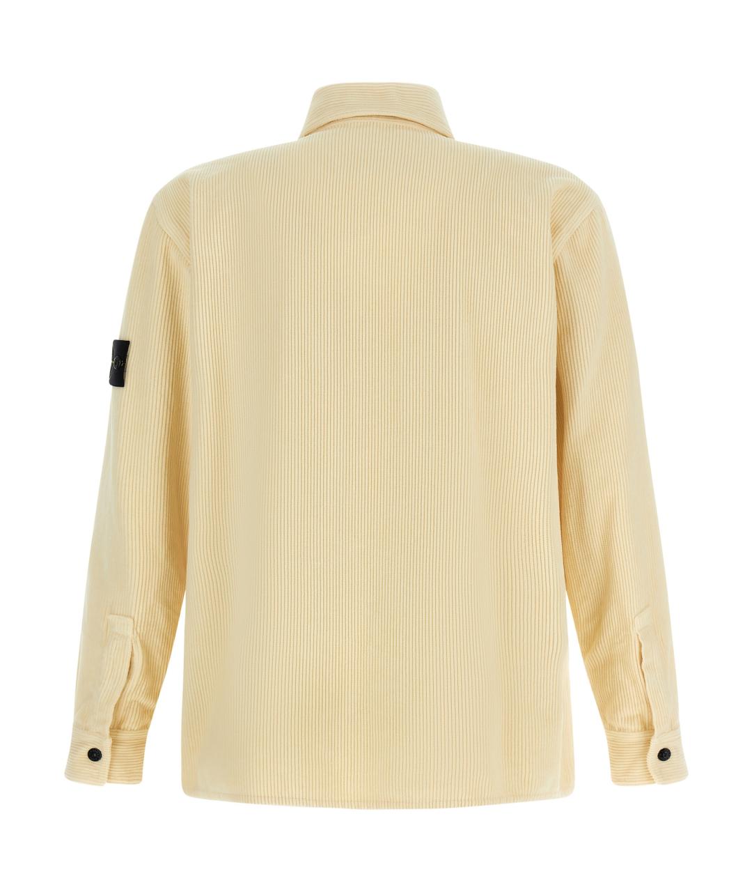 STONE ISLAND Желтая хлопковая кэжуал рубашка, фото 2