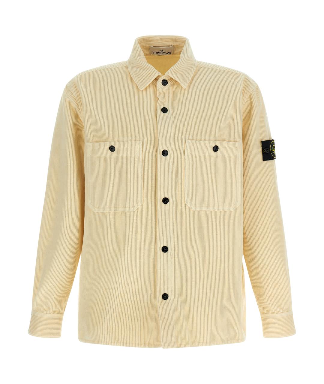 STONE ISLAND Желтая хлопковая кэжуал рубашка, фото 1