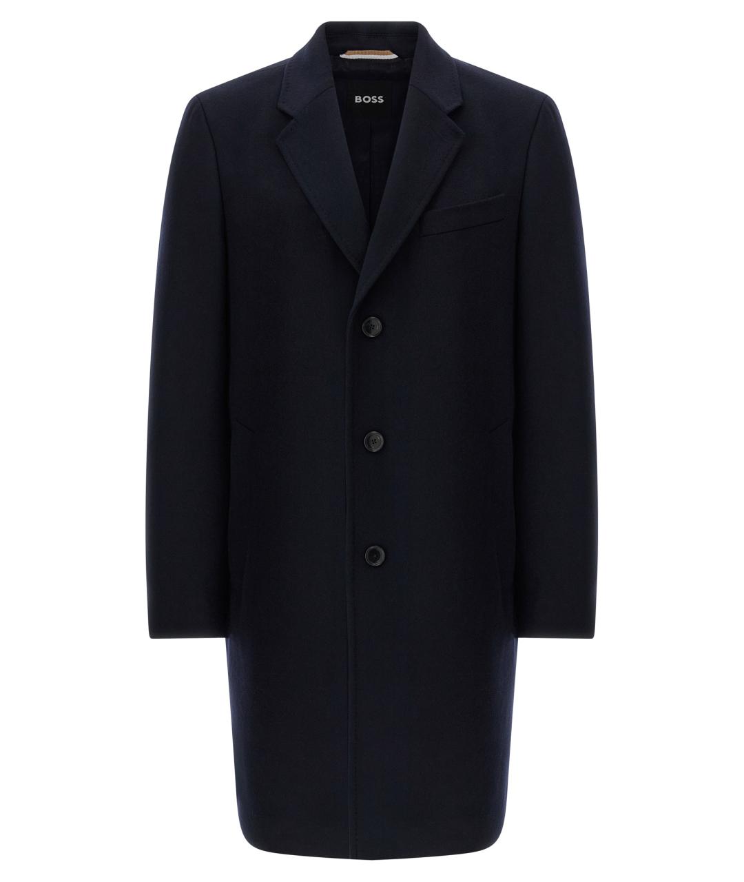 HUGO BOSS Синее шерстяное пальто, фото 1