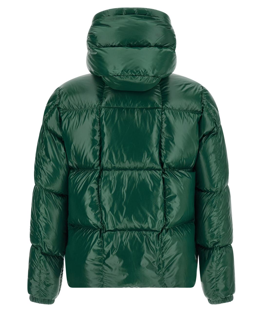 MONCLER Зеленый полиамидовый пуховик, фото 3