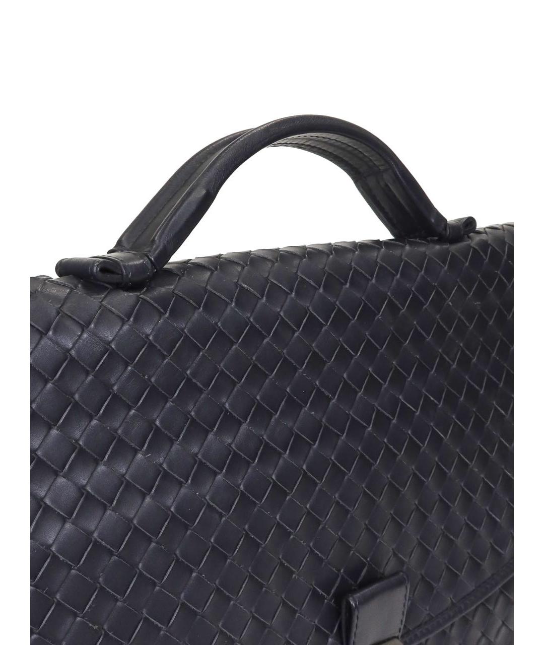 BOTTEGA VENETA Темно-синий кожаный портфель, фото 6