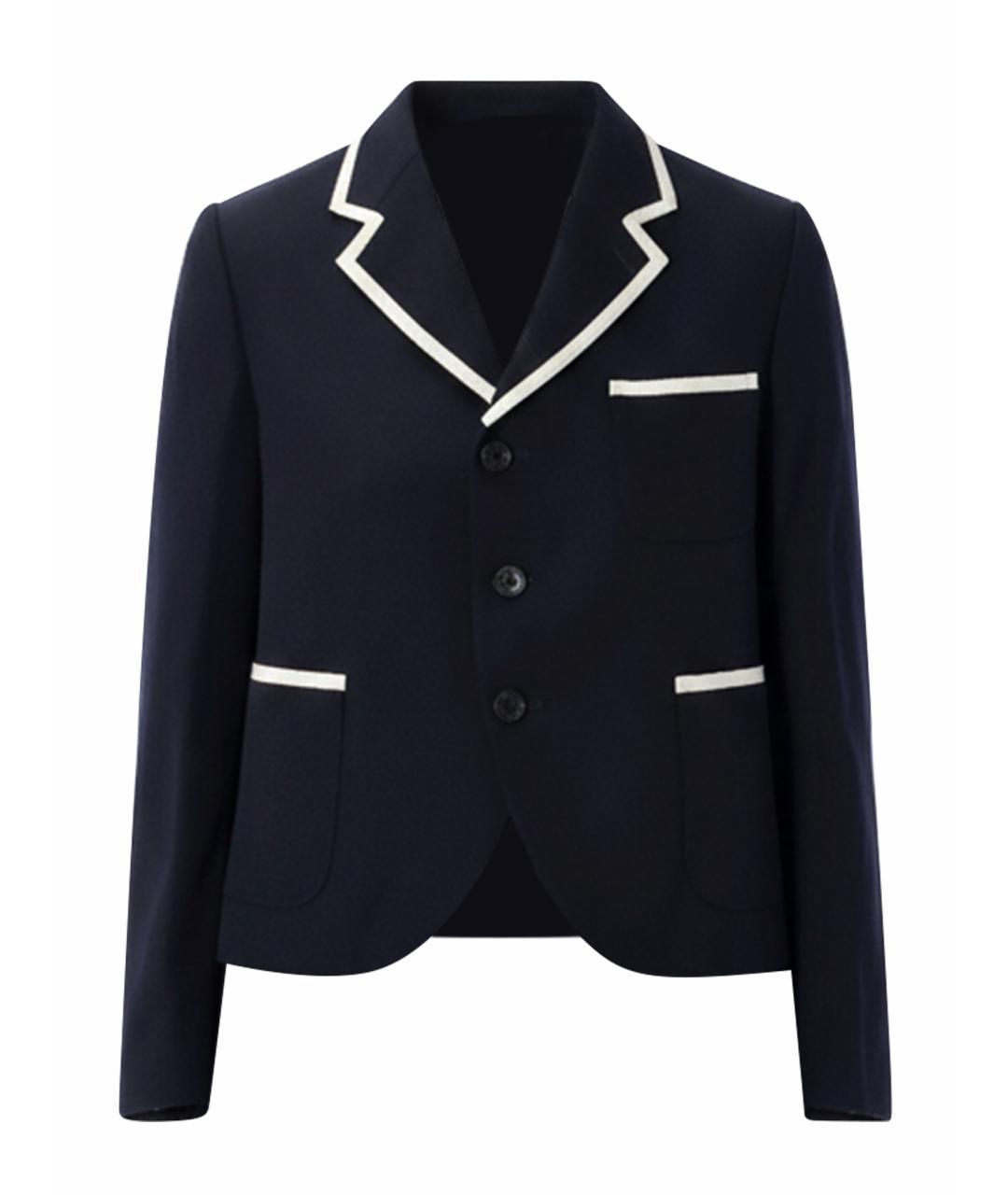 COMME DES GARÇONS Синий шерстяной жакет/пиджак, фото 1