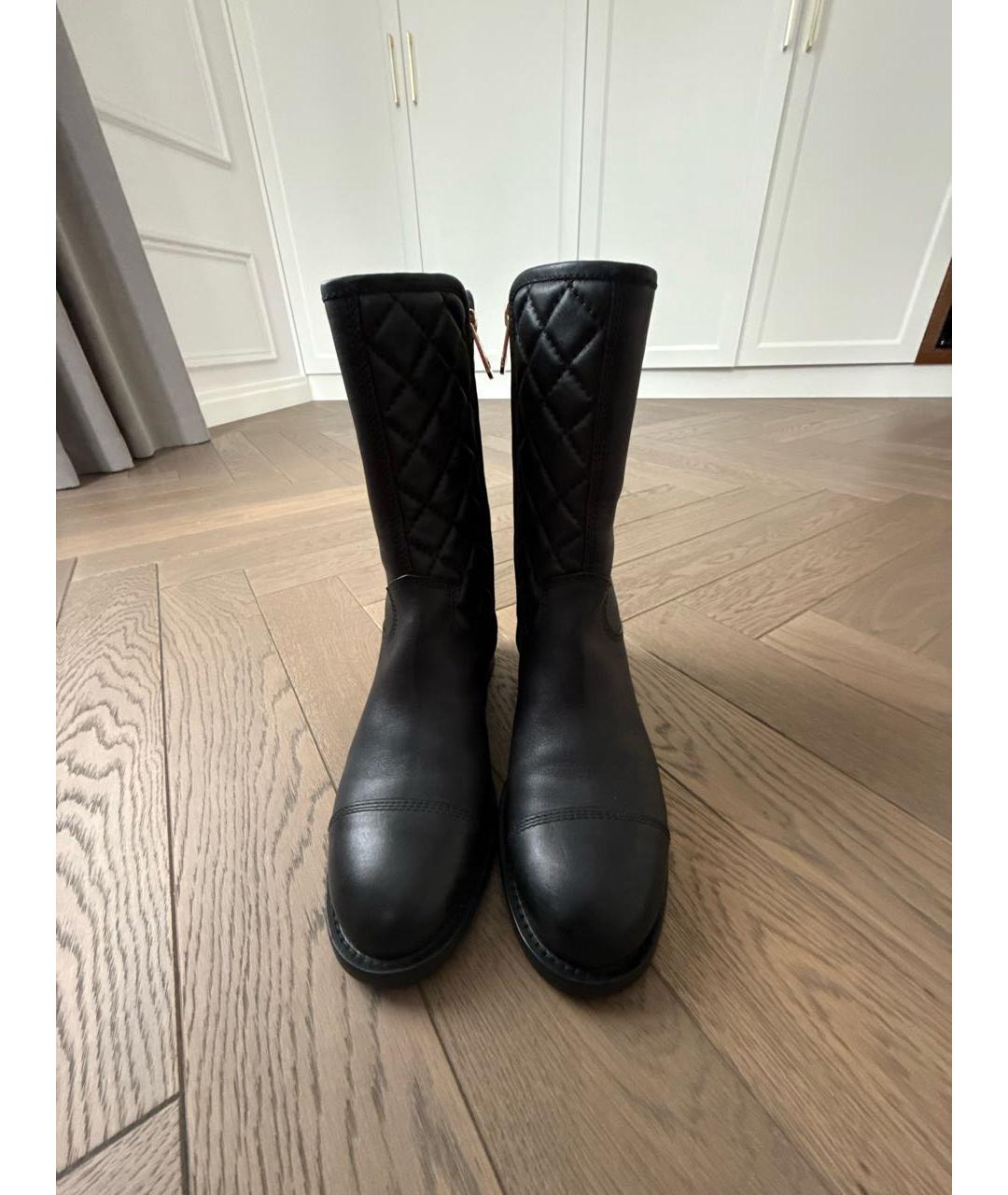 CHANEL Черные кожаные полусапоги, фото 2