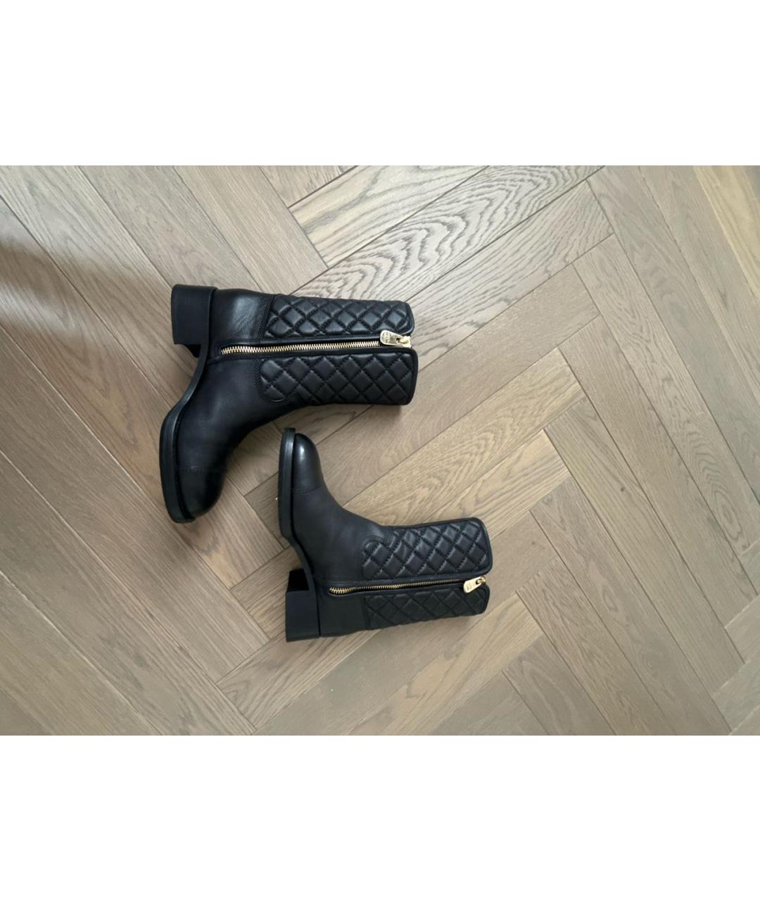CHANEL Черные кожаные полусапоги, фото 5