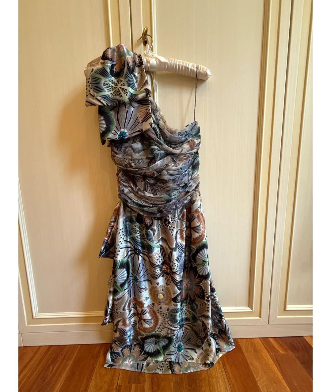 MISSONI Бежевое шелковое коктейльное платье, фото 2
