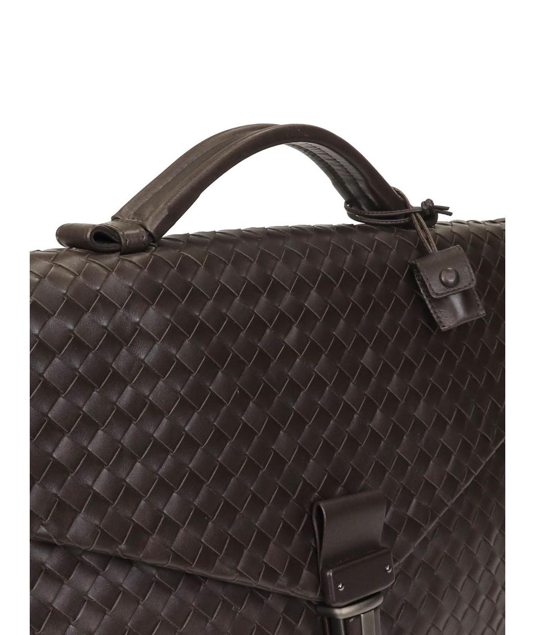 BOTTEGA VENETA Коричневый кожаный портфель, фото 6