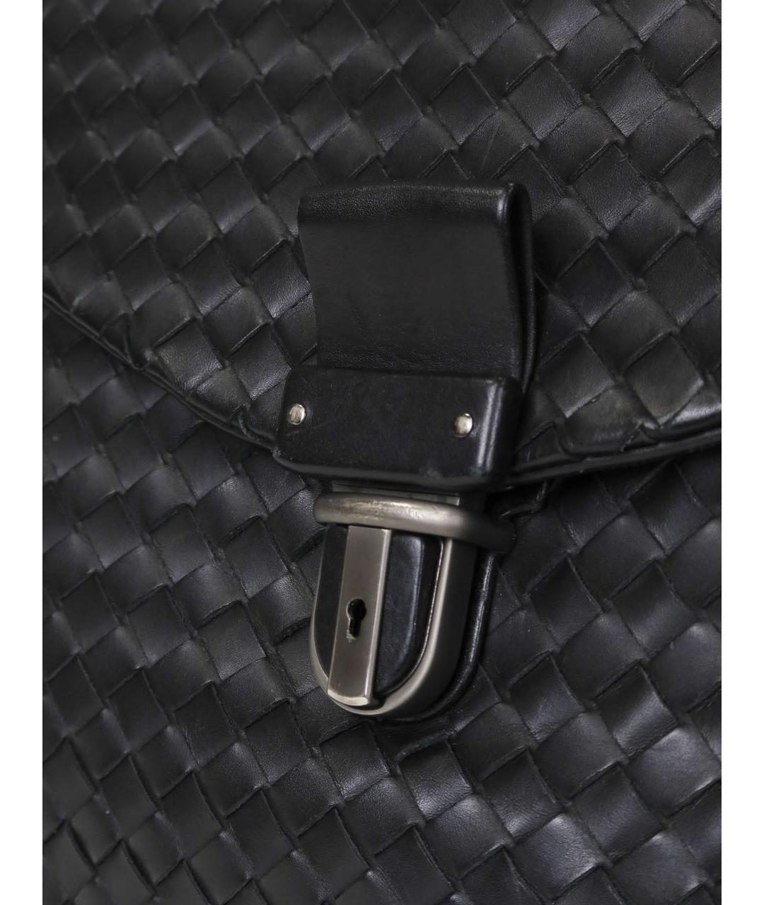 BOTTEGA VENETA Черный кожаный портфель, фото 8