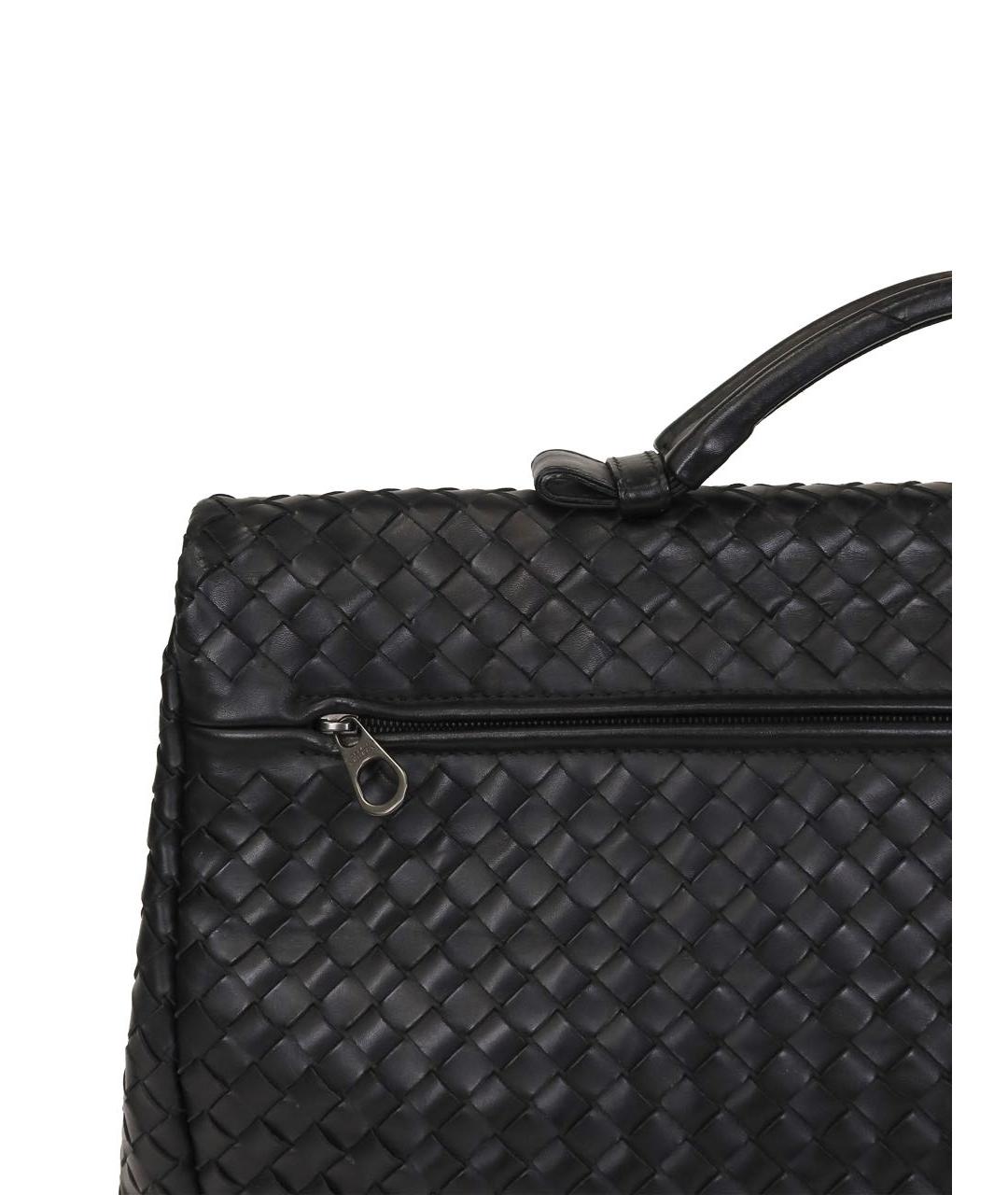 BOTTEGA VENETA Черный кожаный портфель, фото 7
