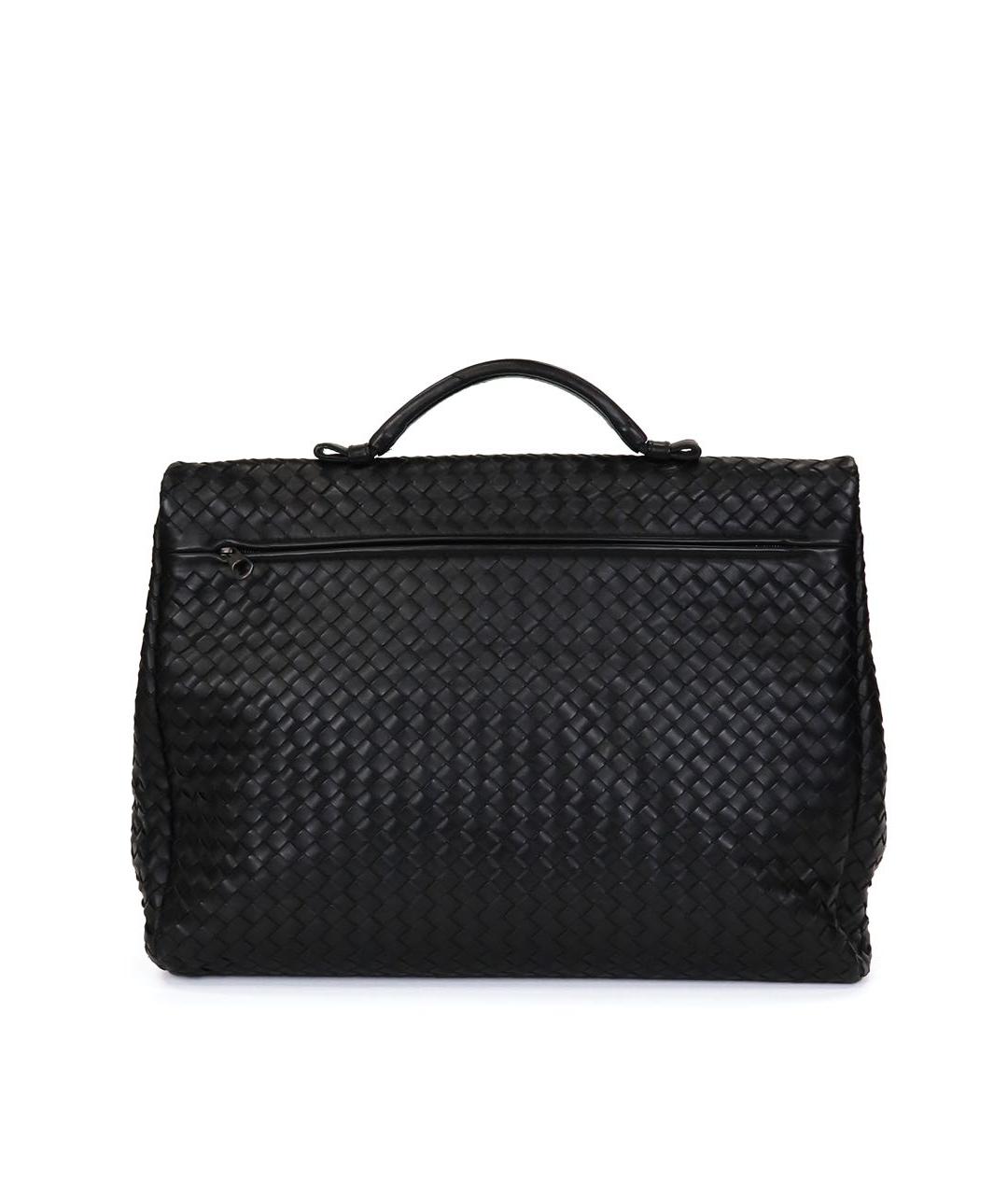 BOTTEGA VENETA Черный кожаный портфель, фото 3