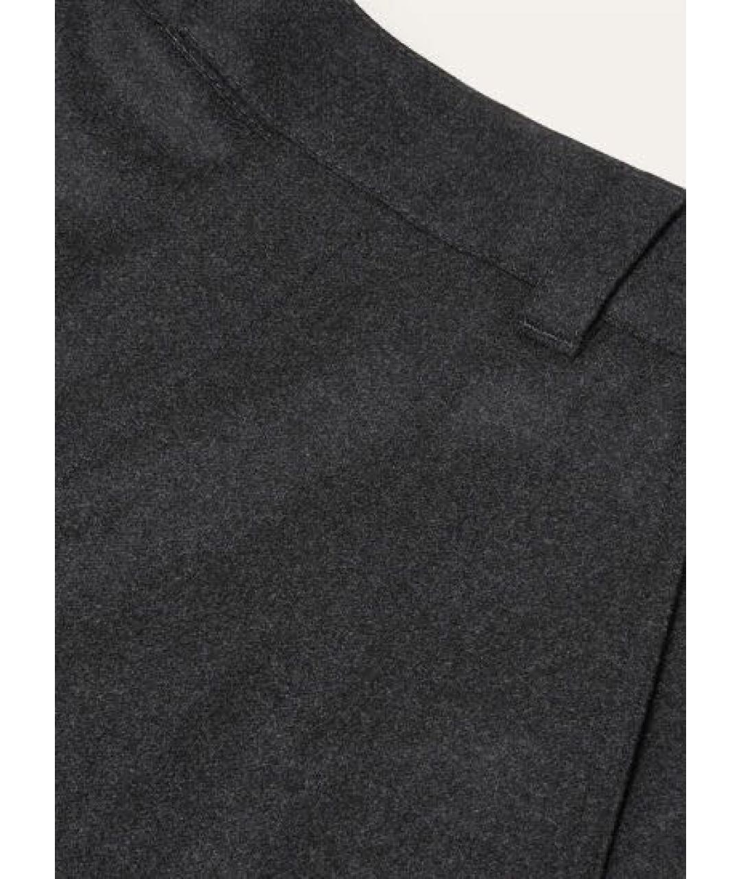 LORO PIANA Антрацитовые шерстяные повседневные брюки, фото 4