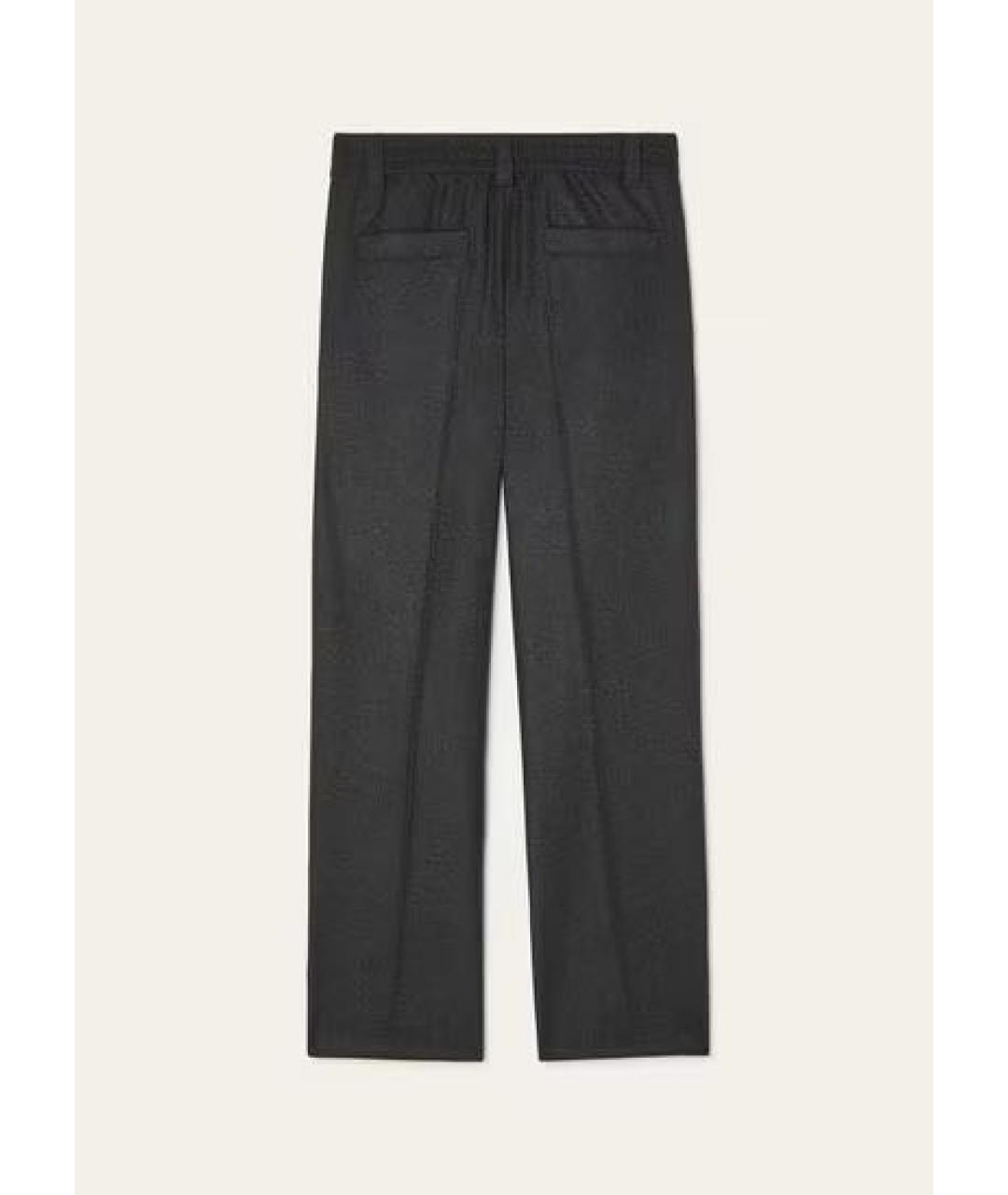 LORO PIANA Антрацитовые шерстяные повседневные брюки, фото 2