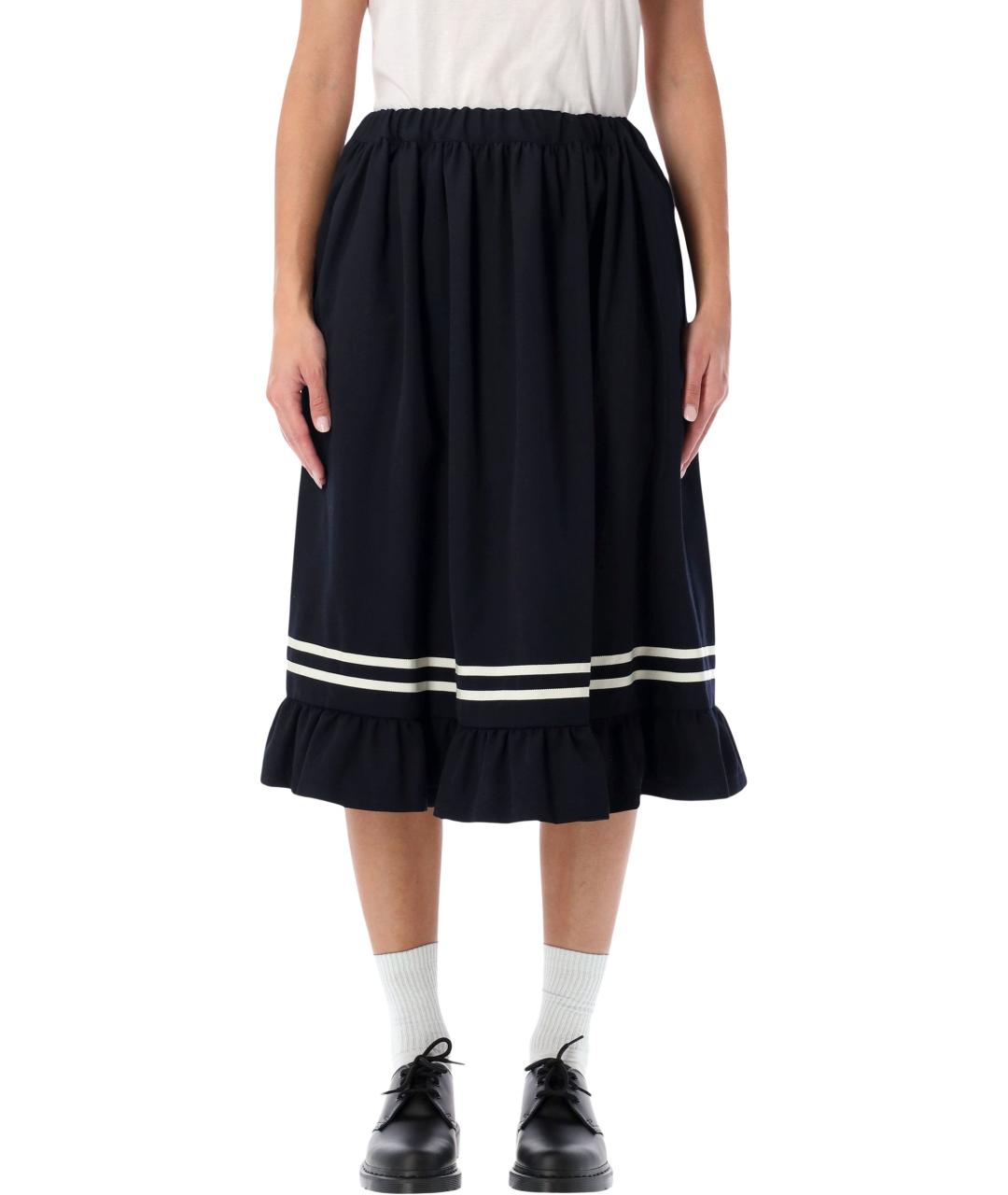 COMME DES GARÇONS Синяя шерстяная юбка миди, фото 4