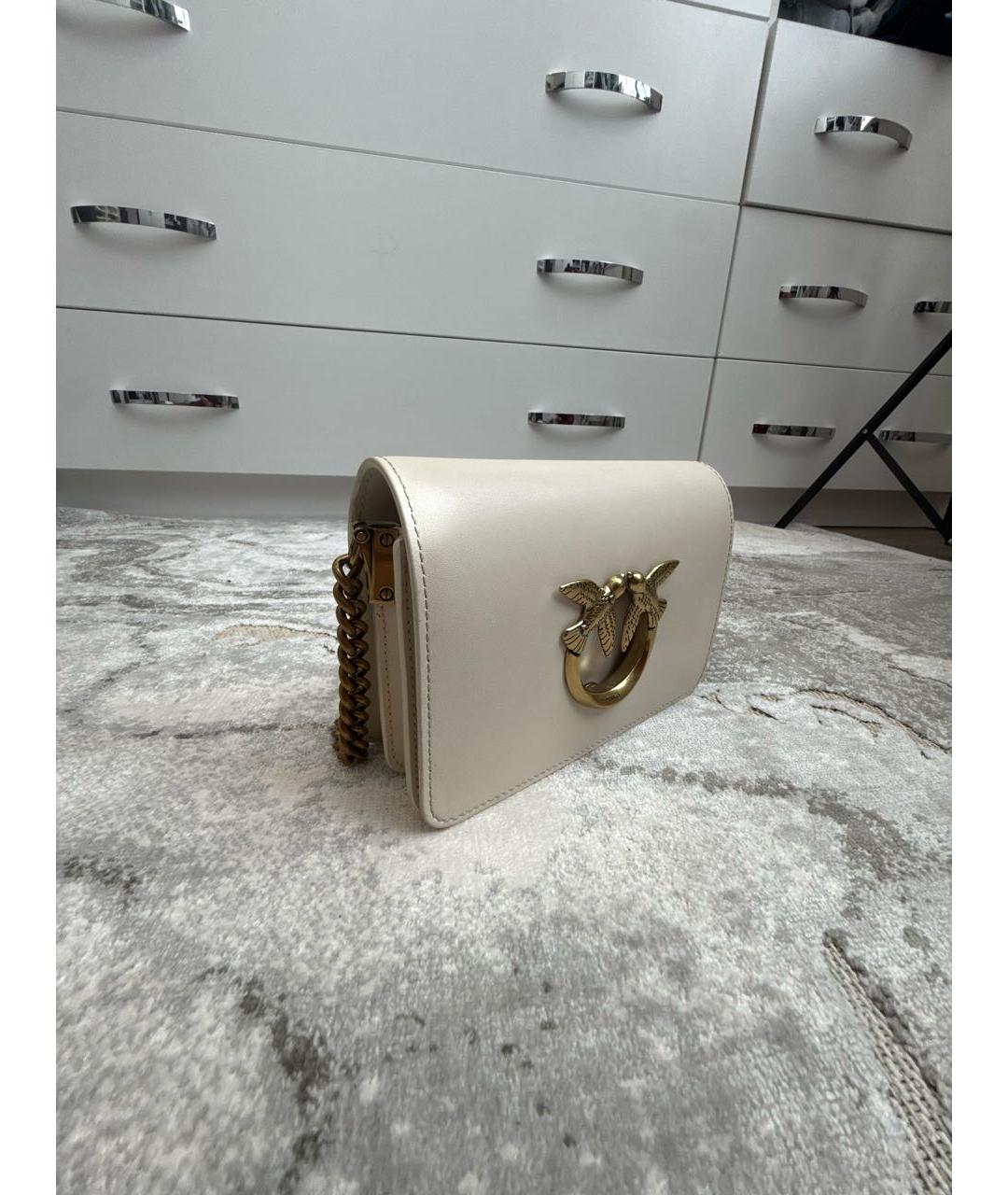 PINKO Бежевая сумка через плечо из искусственной кожи, фото 2