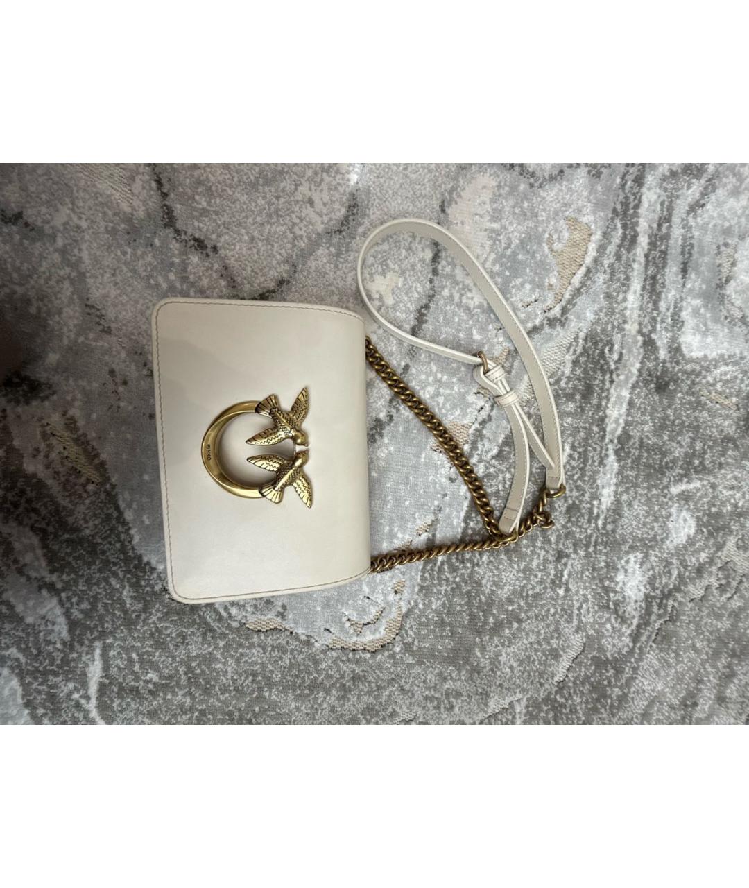 PINKO Бежевая сумка через плечо из искусственной кожи, фото 3