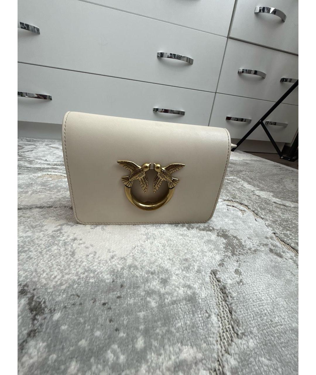 PINKO Бежевая сумка через плечо из искусственной кожи, фото 5