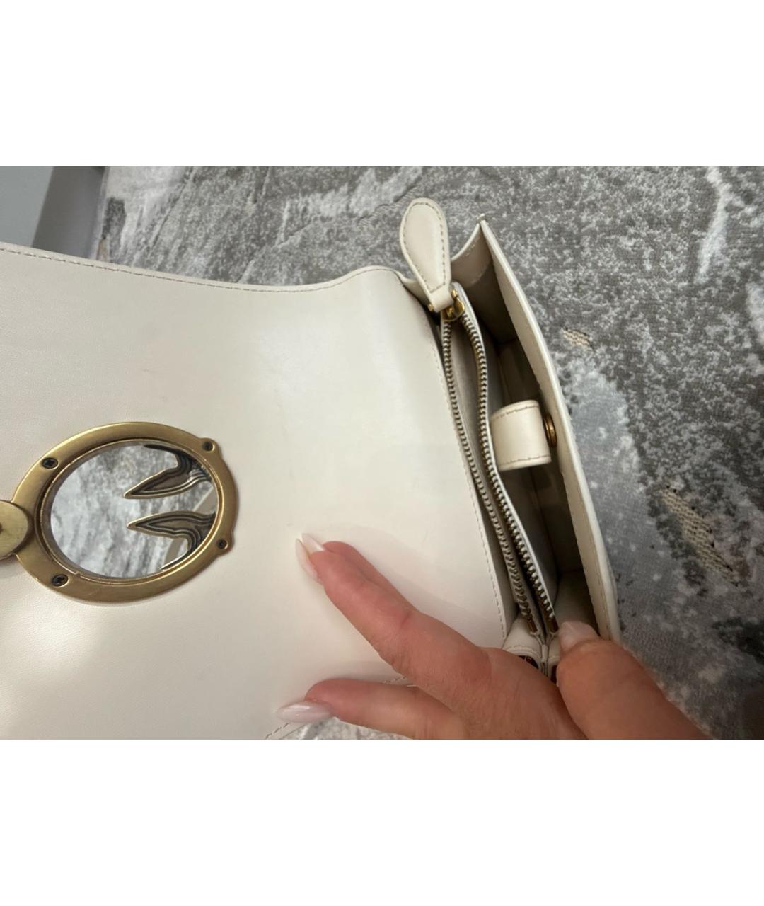 PINKO Бежевая сумка через плечо из искусственной кожи, фото 4