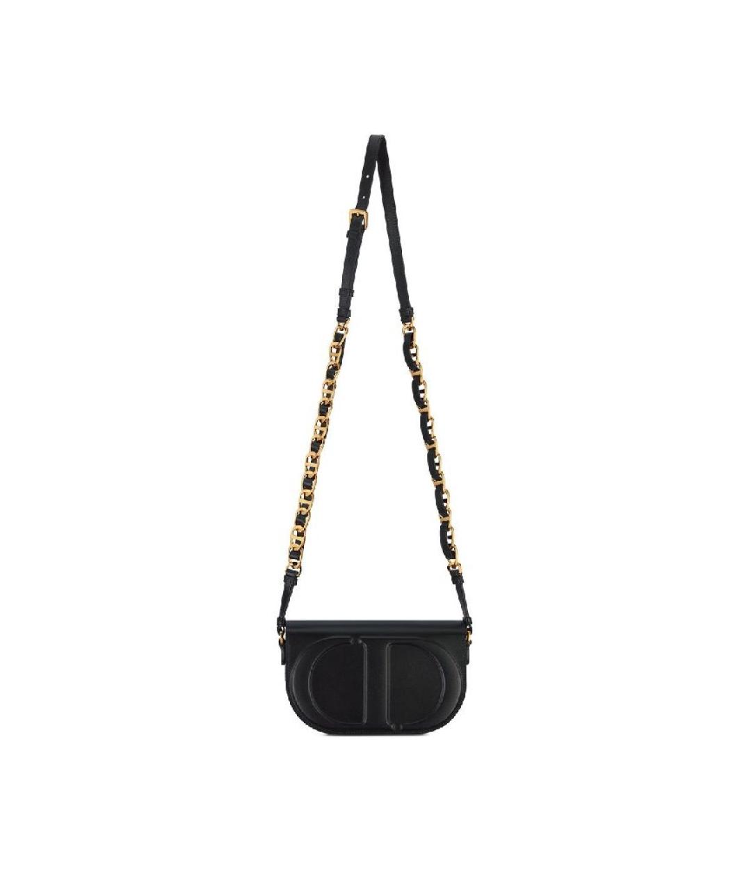 CHRISTIAN DIOR Черная кожаная сумка через плечо, фото 4