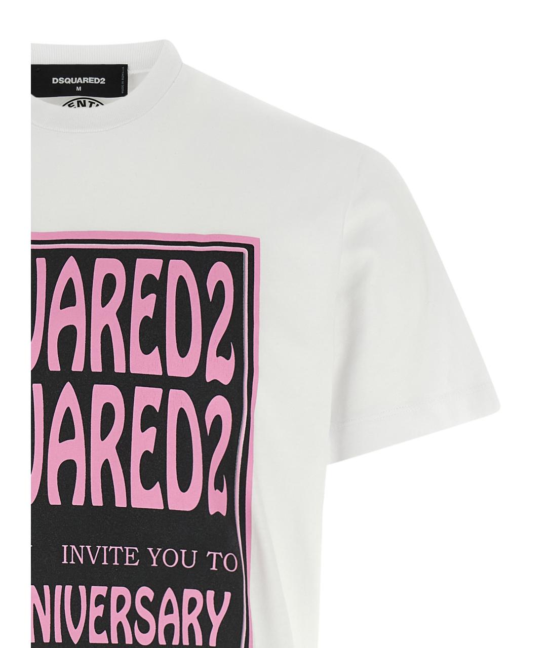 DSQUARED2 Белая хлопковая футболка, фото 2