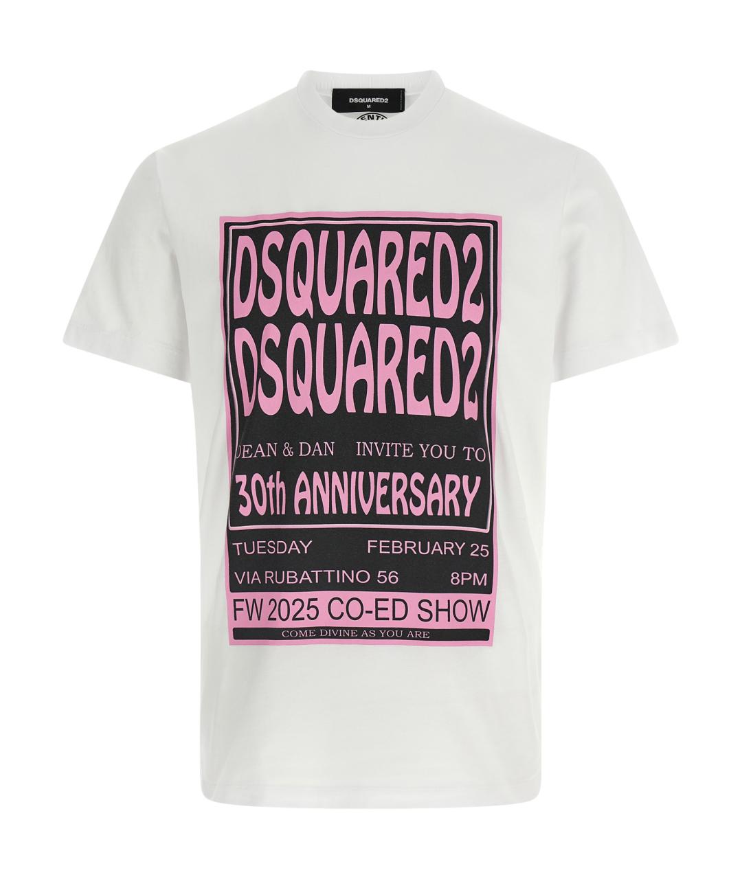 DSQUARED2 Белая хлопковая футболка, фото 1