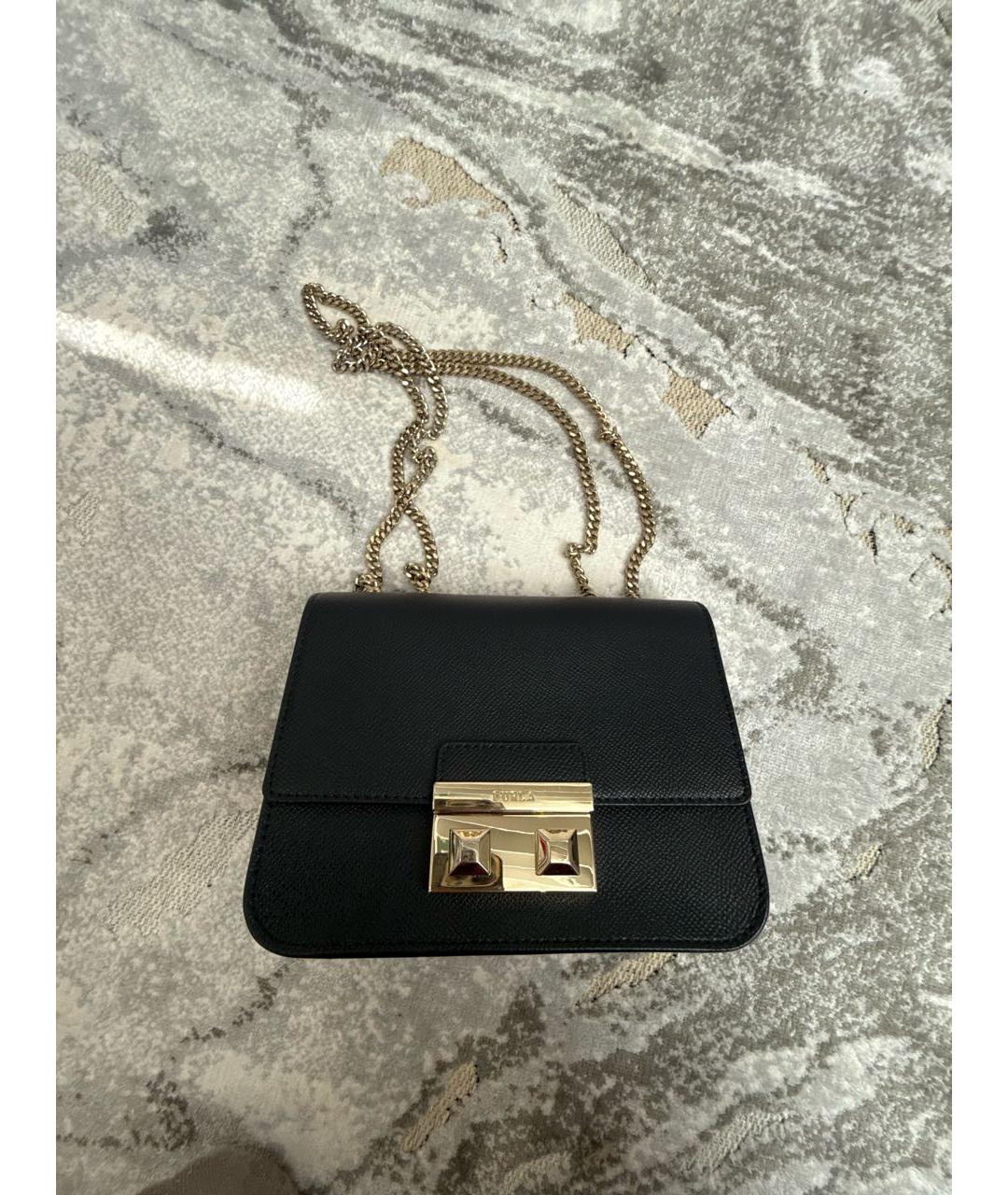 FURLA Черная сумка через плечо из искусственной кожи, фото 3