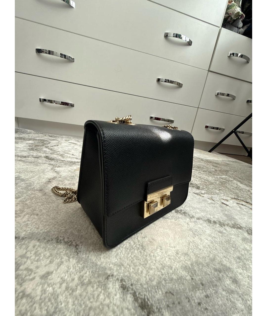 FURLA Черная сумка через плечо из искусственной кожи, фото 2