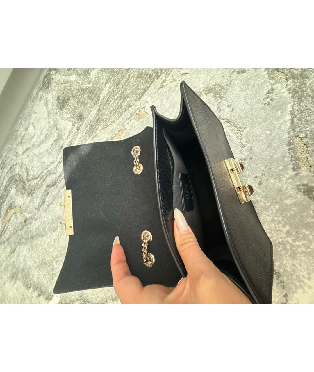 FURLA Черная сумка через плечо из искусственной кожи, фото 4