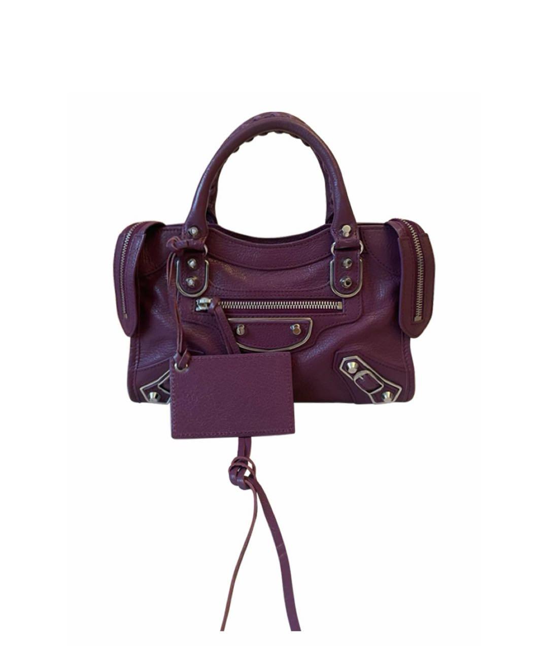 BALENCIAGA Фуксия кожаная сумка через плечо, фото 6