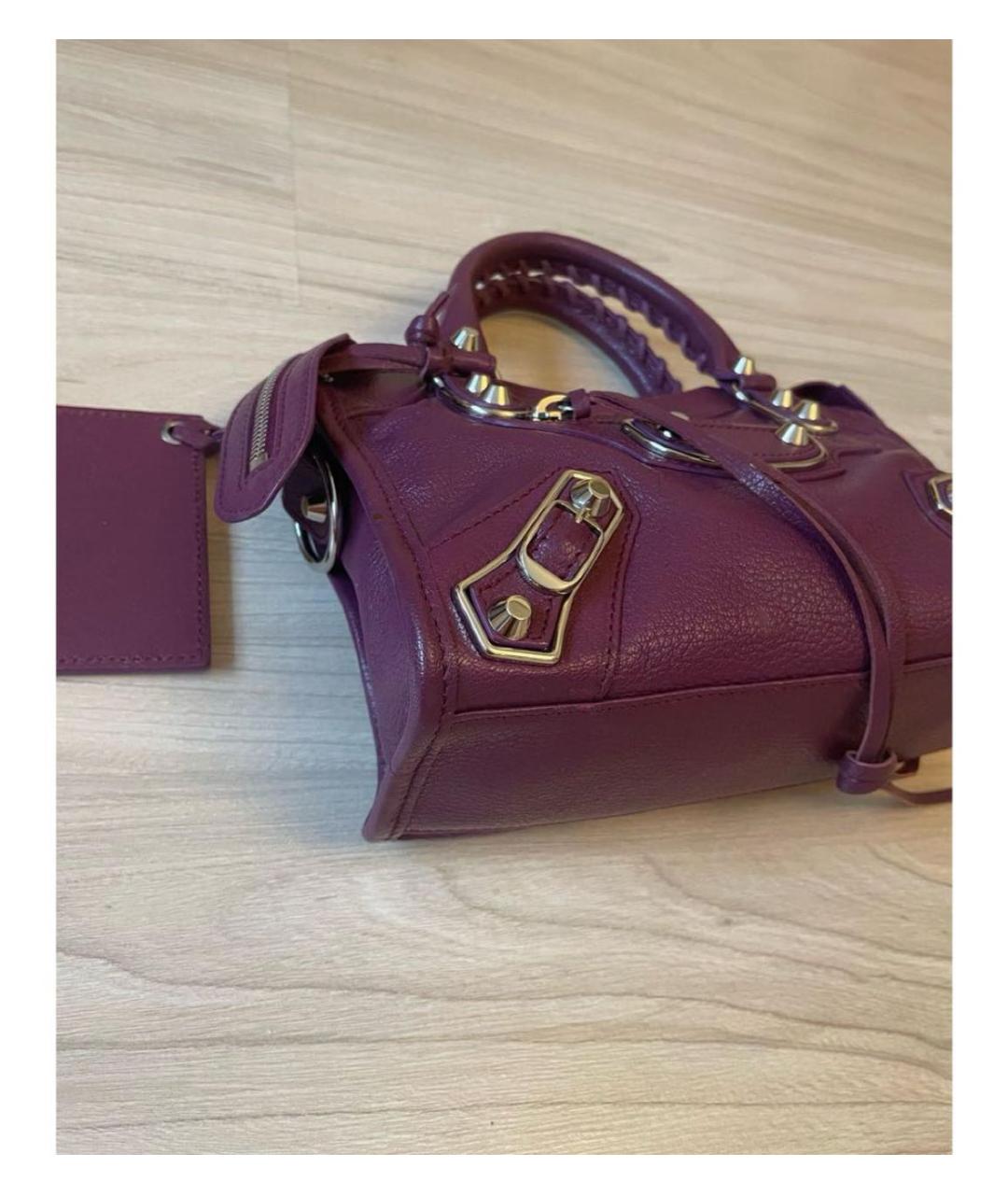 BALENCIAGA Фуксия кожаная сумка через плечо, фото 3