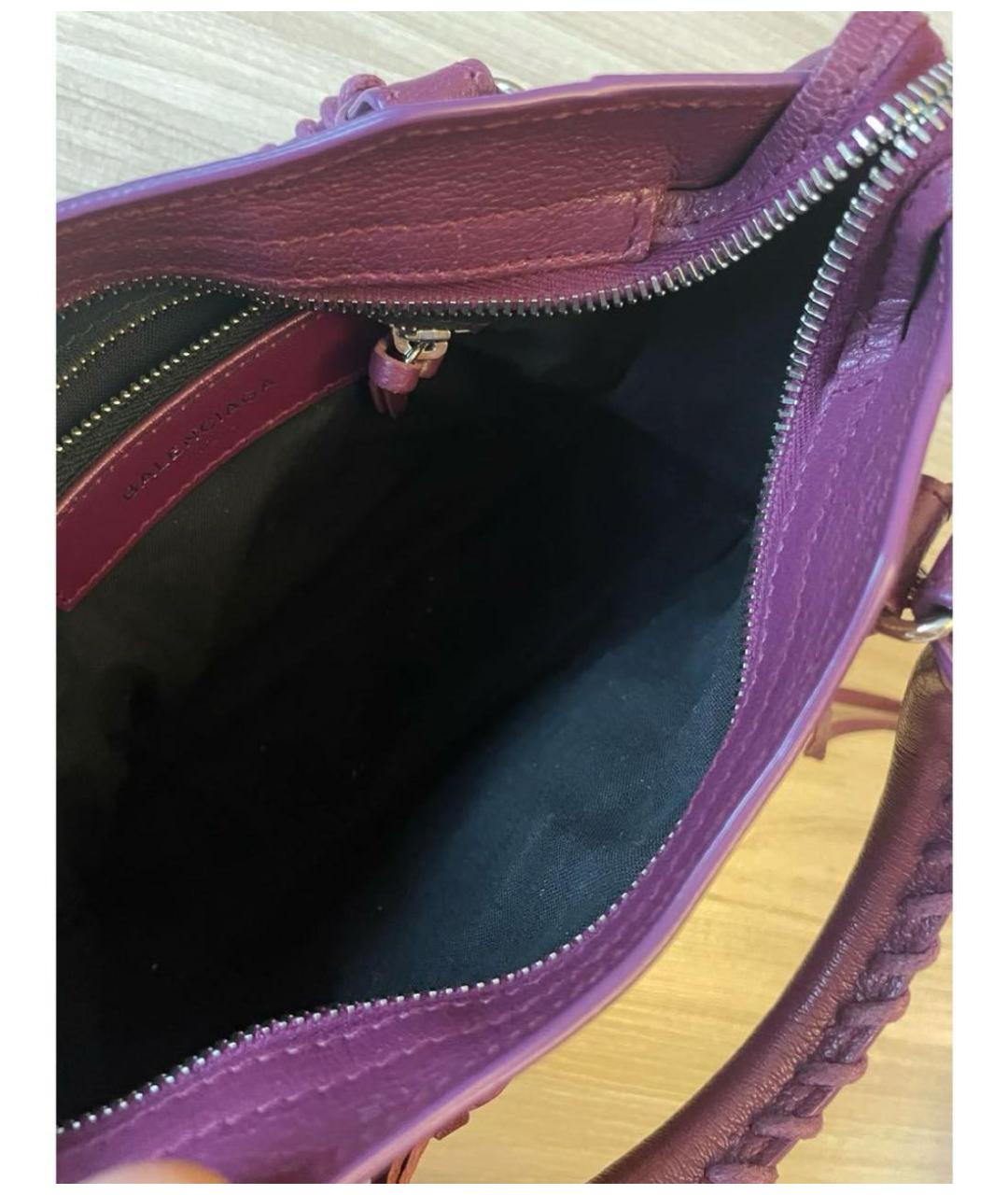 BALENCIAGA Фуксия кожаная сумка через плечо, фото 5