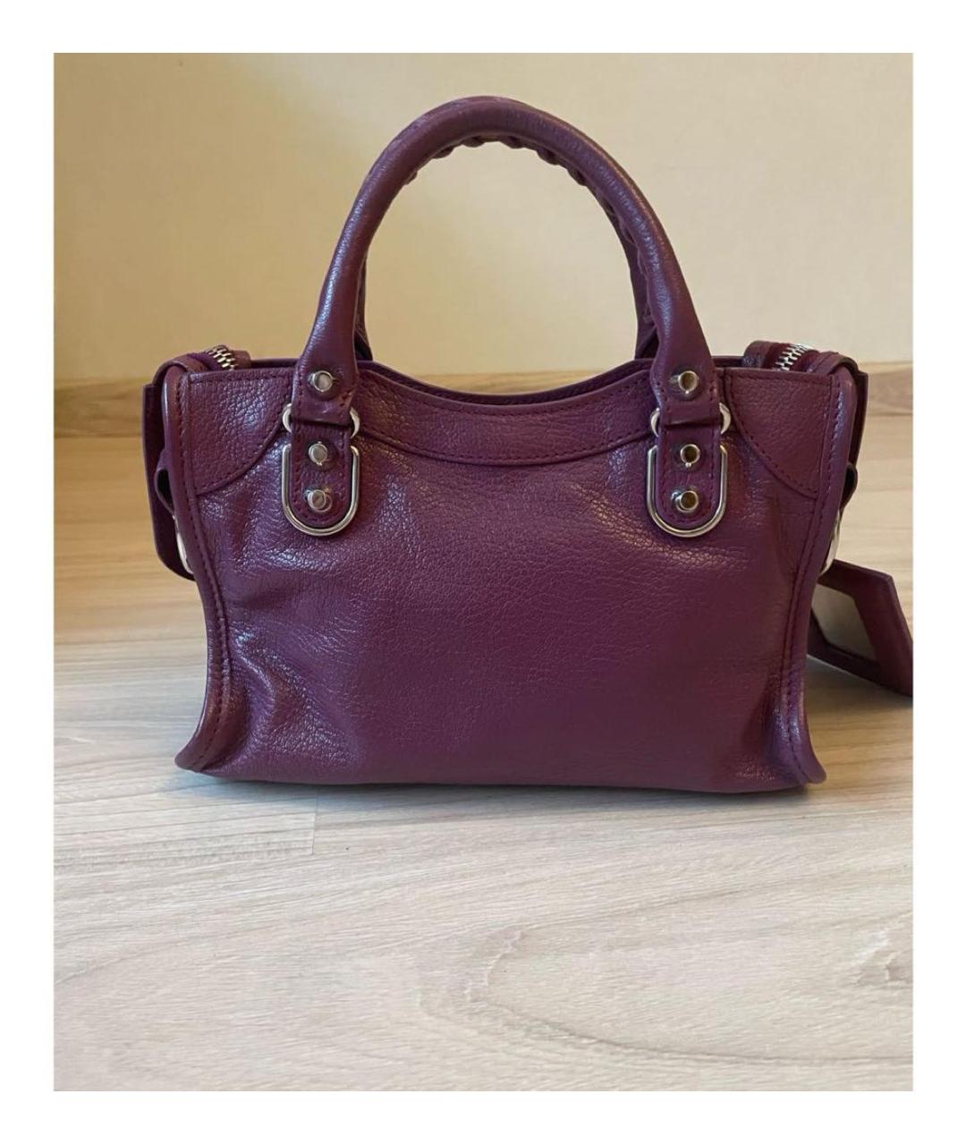 BALENCIAGA Фуксия кожаная сумка через плечо, фото 2