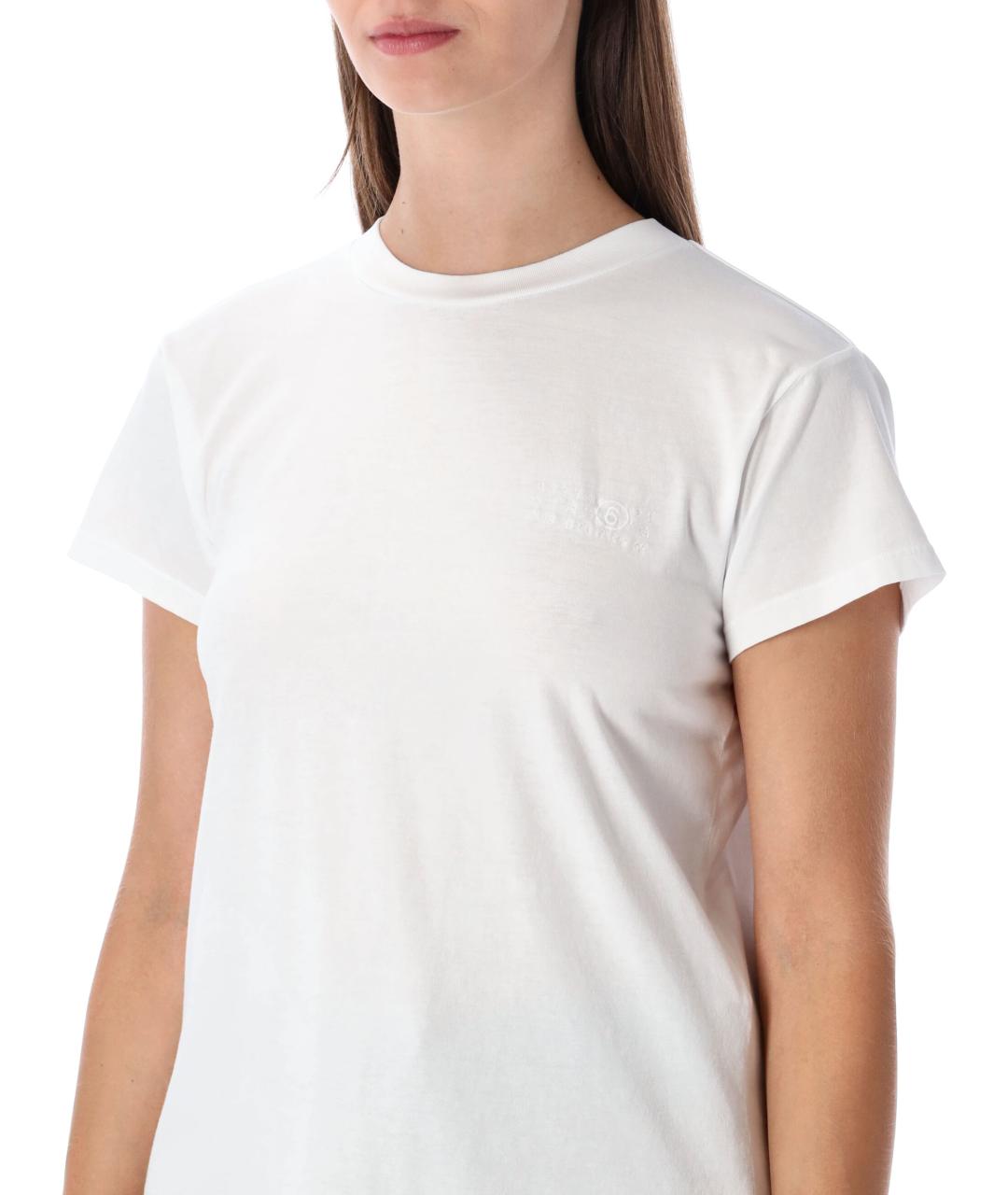 MM6 MAISON MARGIELA Белая хлопковая футболка, фото 3