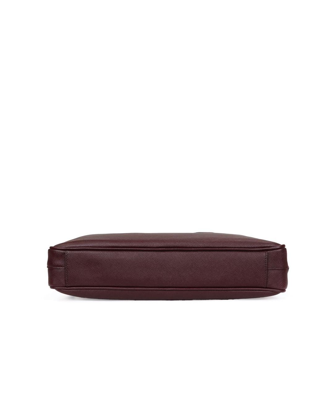 PRADA Бордовый кожаный портфель, фото 4
