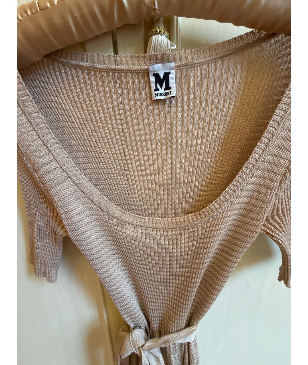MISSONI Бежевое хлопковое повседневное платье, фото 3
