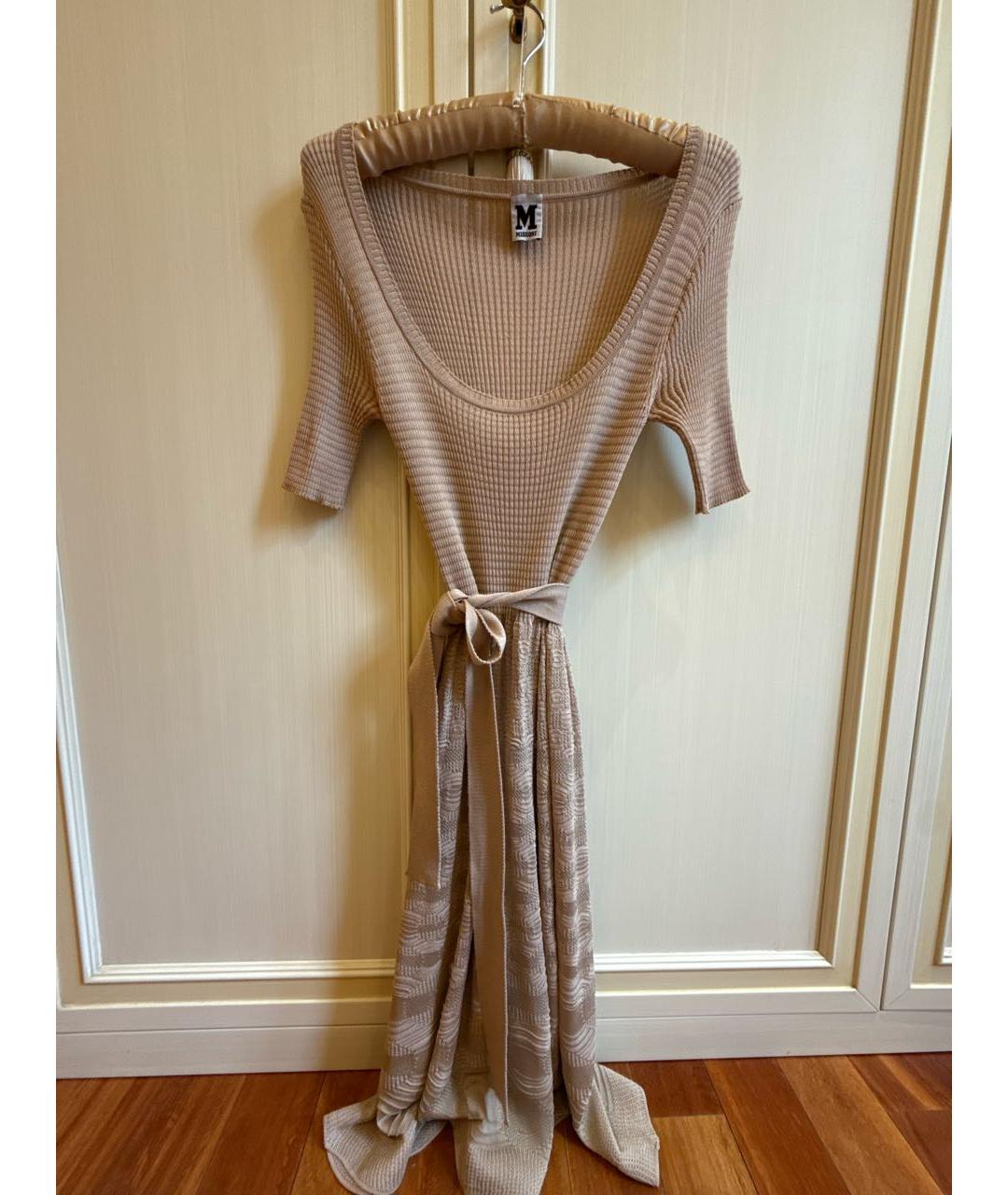 MISSONI Бежевое хлопковое повседневное платье, фото 4