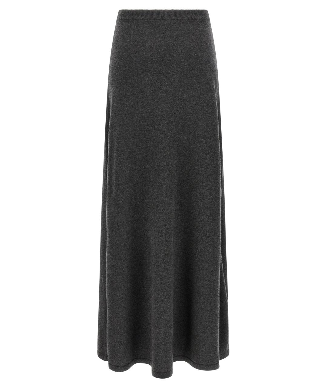 BALENCIAGA Серая шерстяная юбка макси, фото 2