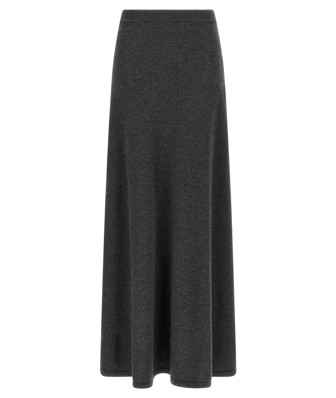 BALENCIAGA Серая шерстяная юбка макси, фото 1