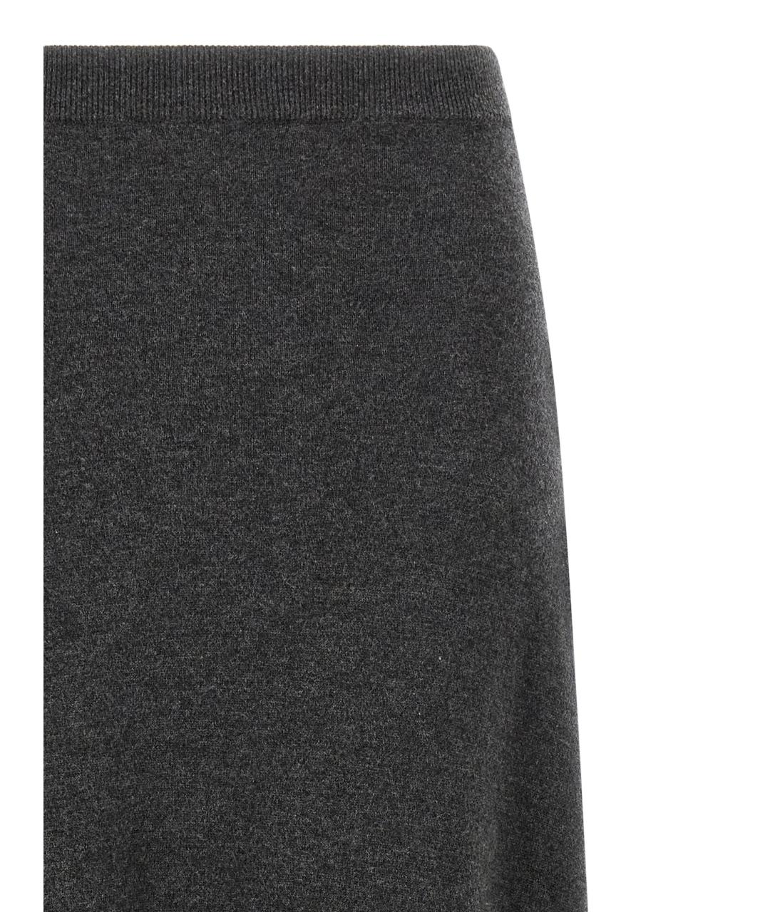 BALENCIAGA Серая шерстяная юбка макси, фото 3