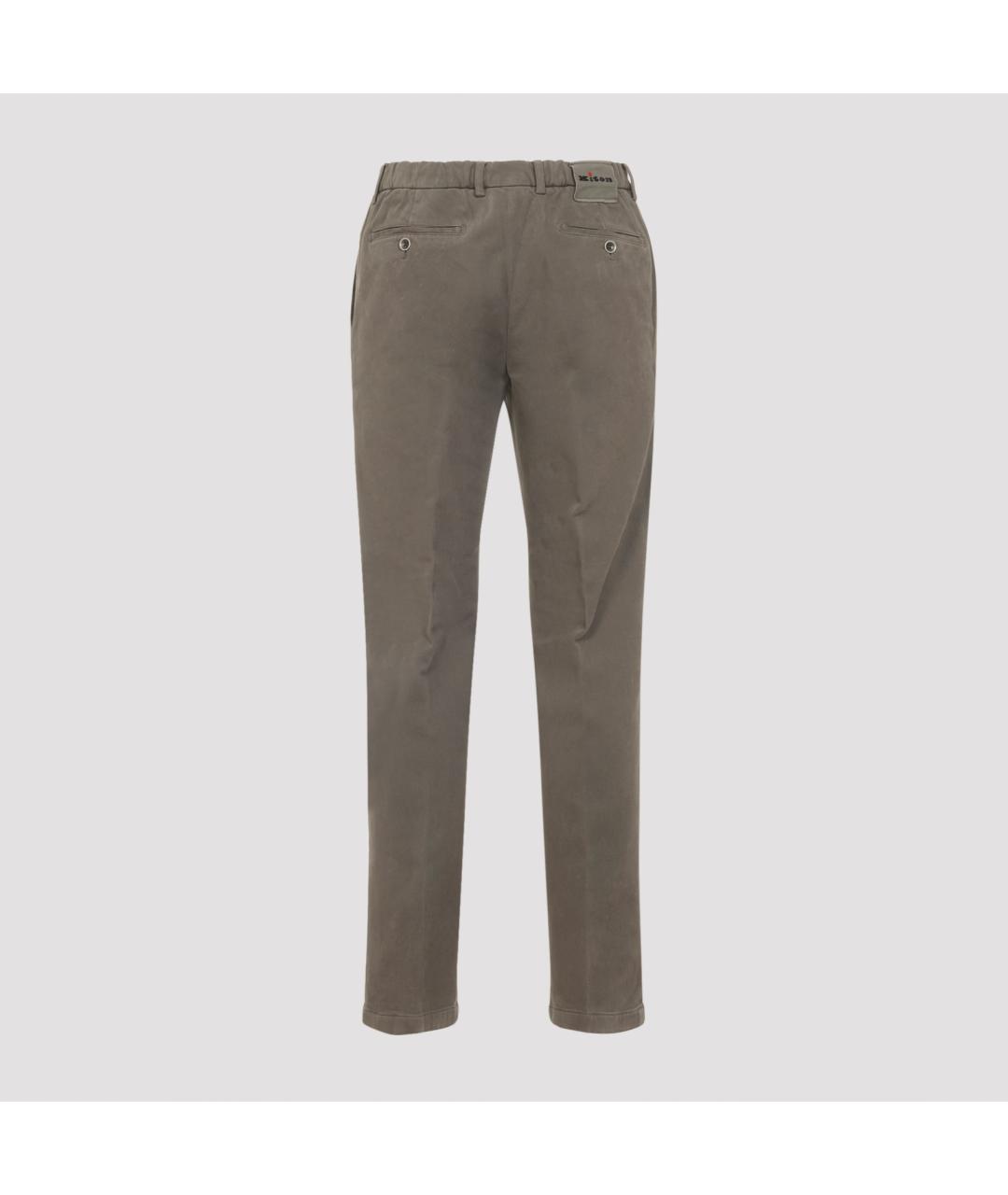 KITON Коричневые хлопковые повседневные брюки, фото 2